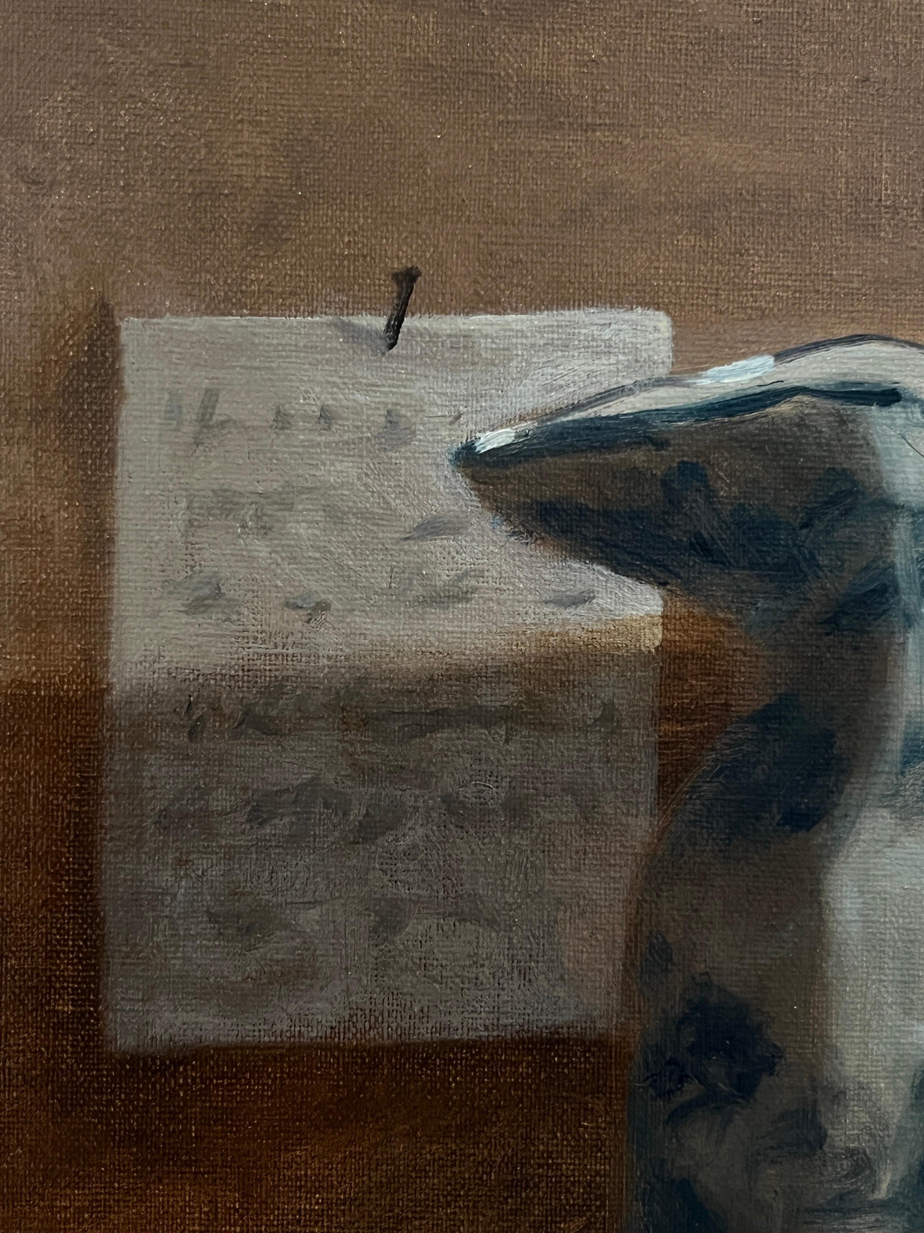 Pale Blue and Gold - American Realist Painting by Ginny Williams