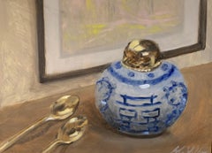Still Life With Blue by Ginny Williams Framed Oil on Canvas Still Life
