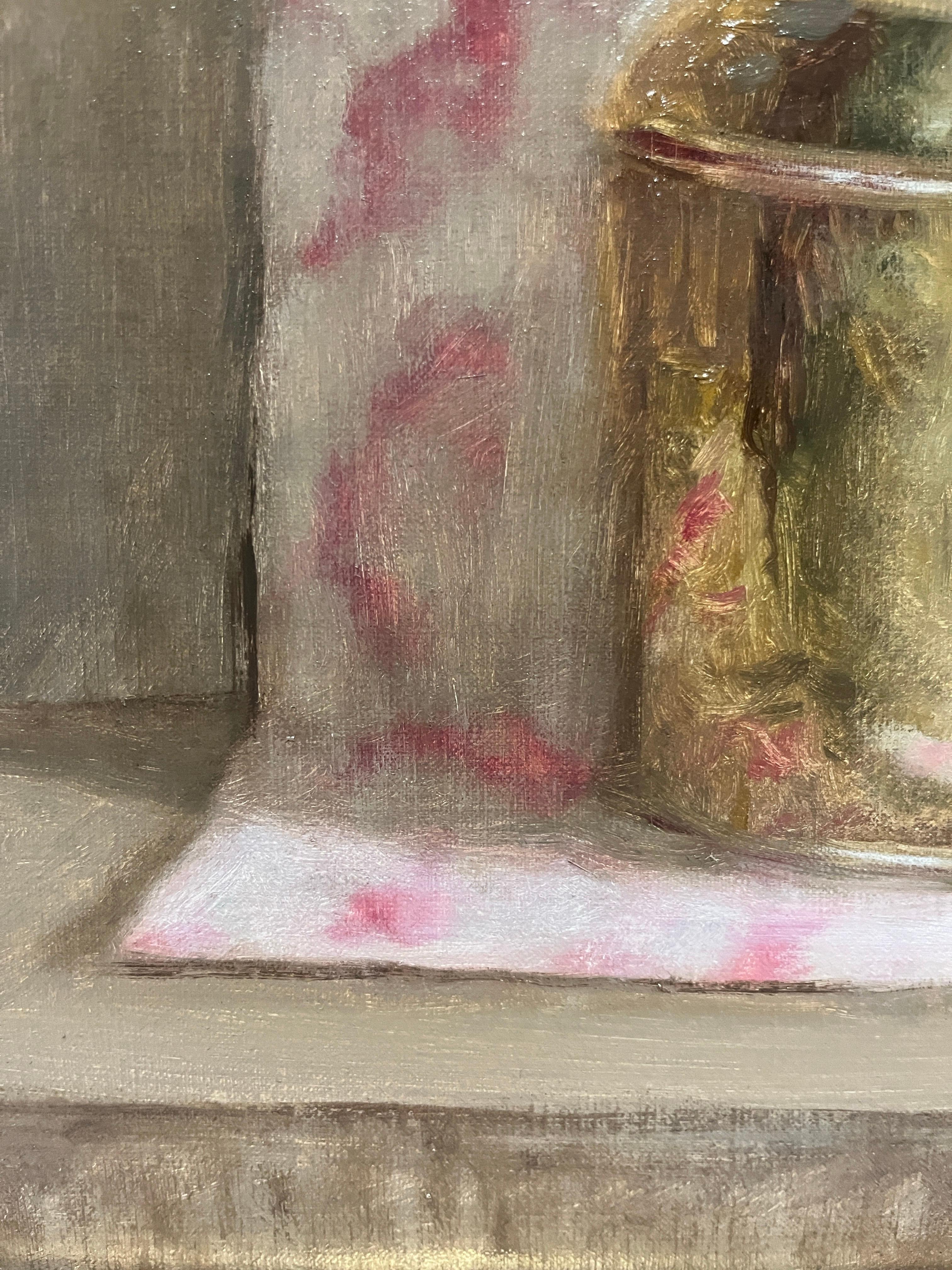 Natura morta con oro e rosso - Painting di Ginny Williams