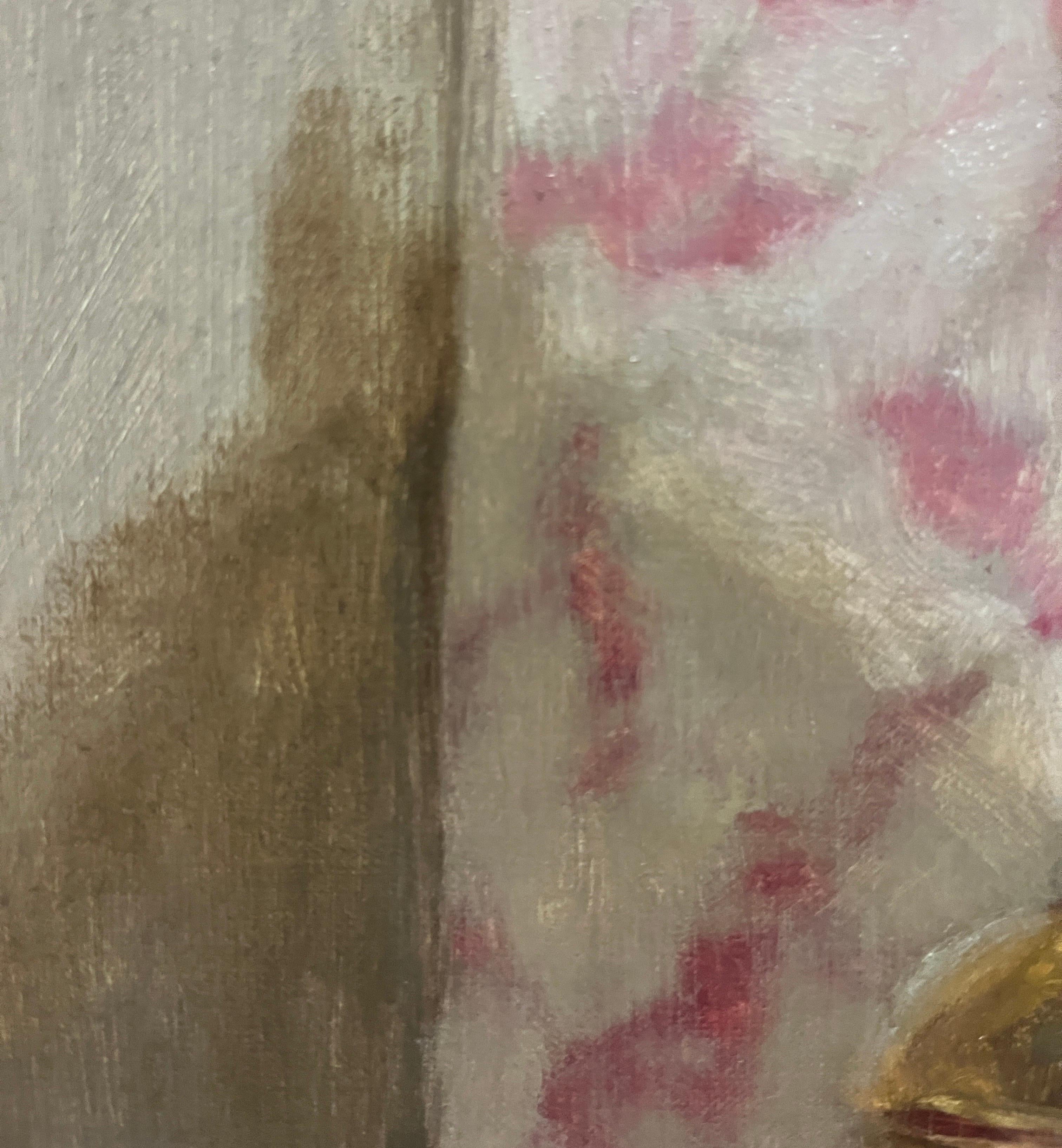 Natura morta con oro e rosso - Painting Realismo americano di Ginny Williams