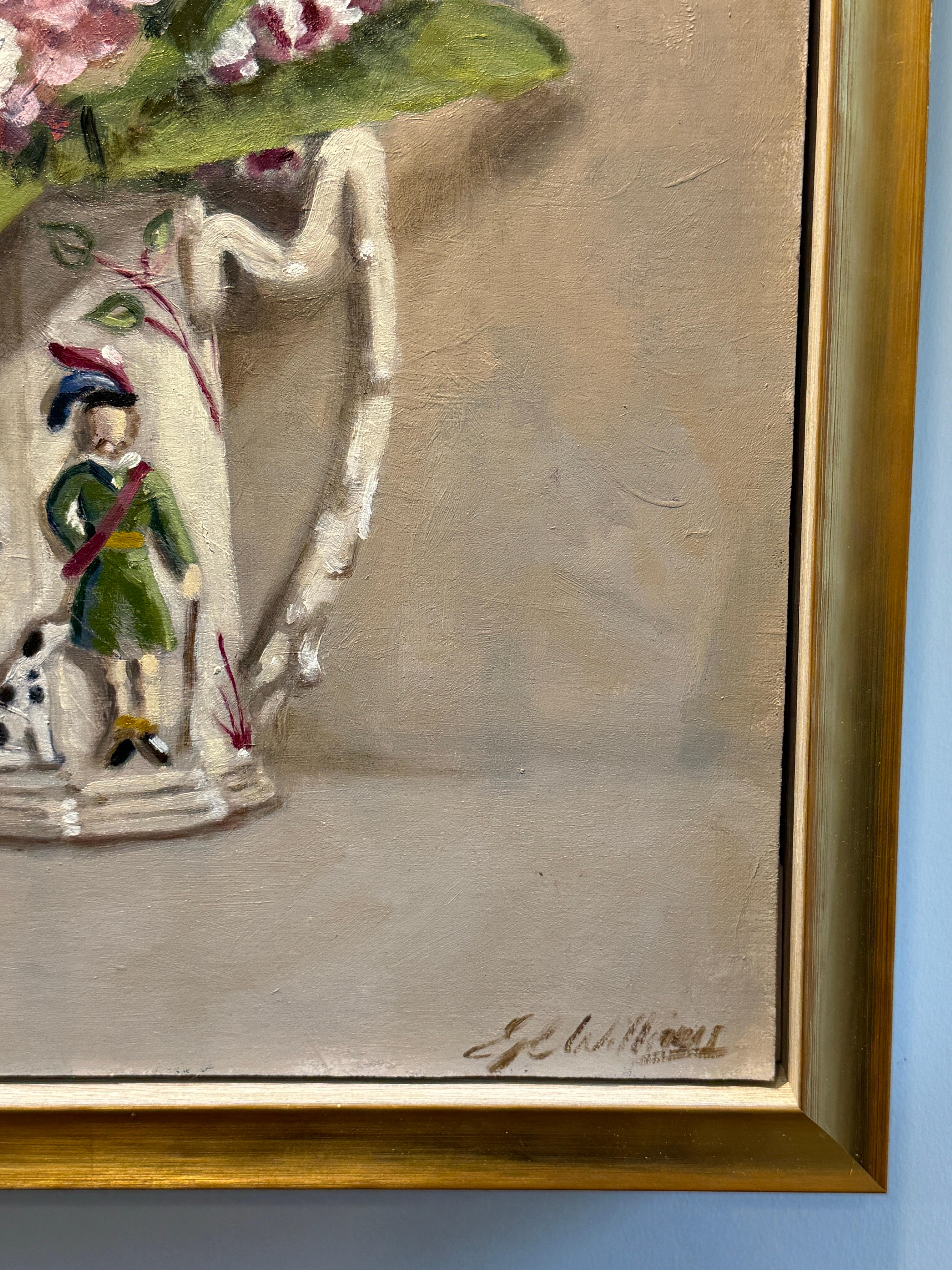 Bodegón con hombres en jubón - Still-Life Painting Marrón de Ginny Williams