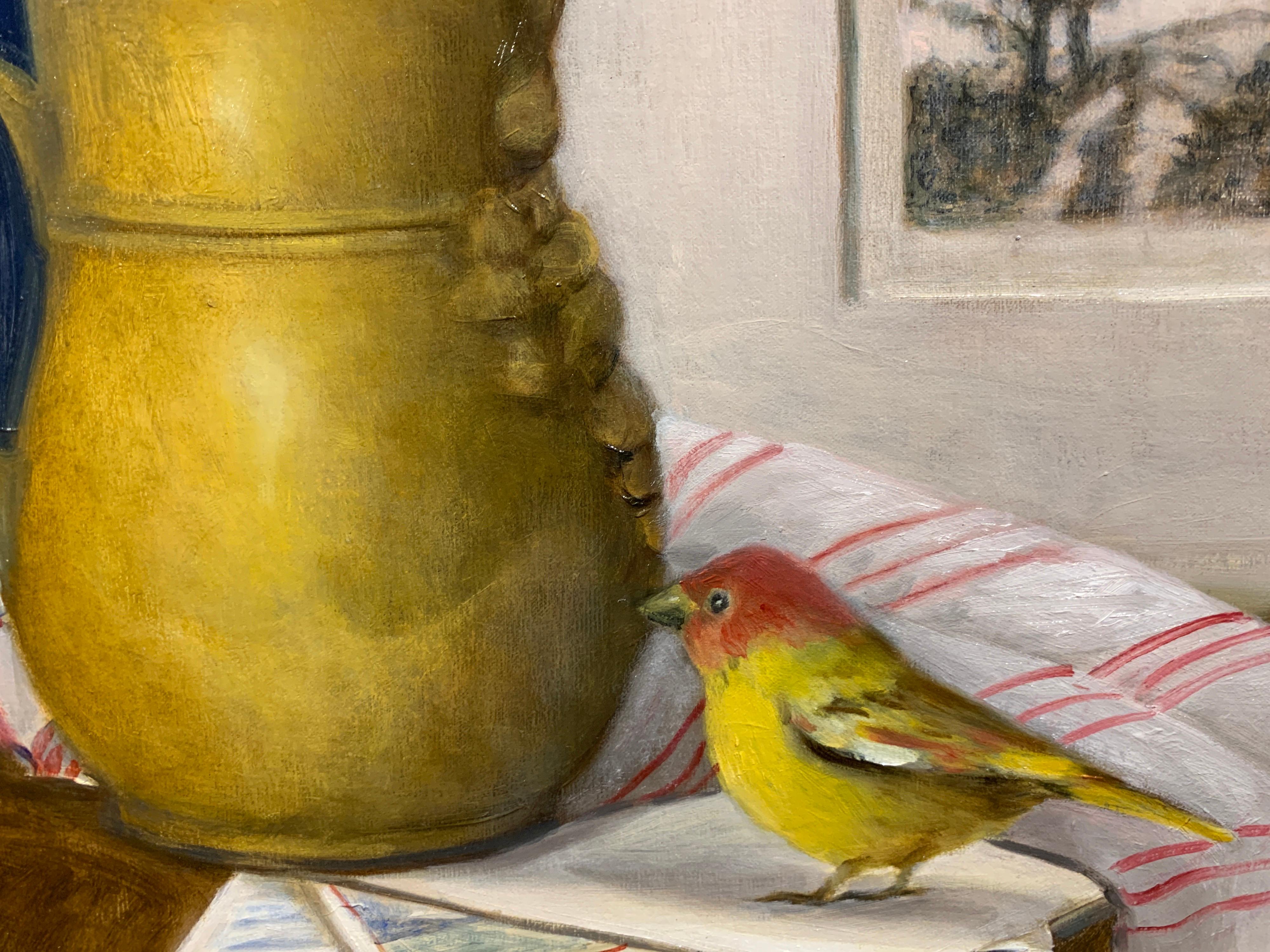 Still Life with Tanager by Ginny Williams Framed Canvas Still Life Painting 1