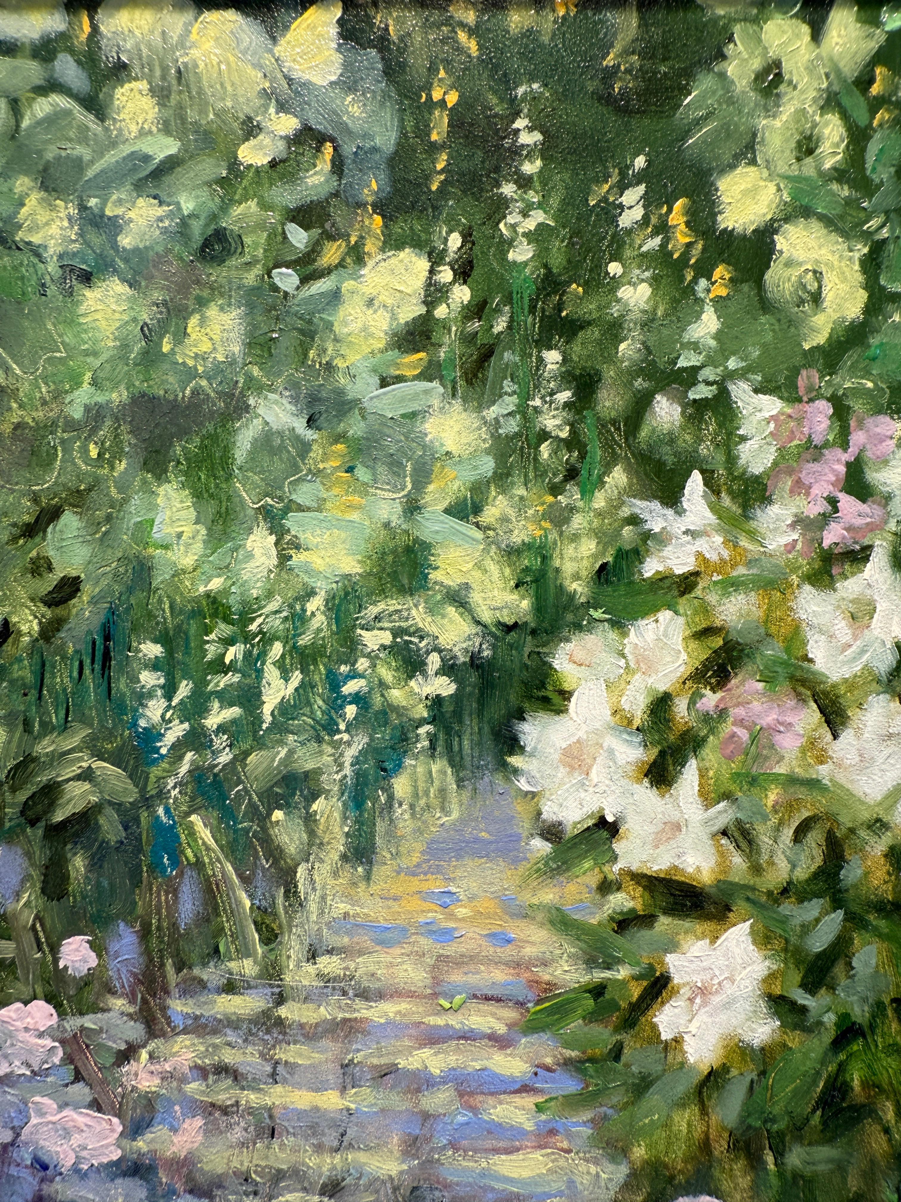 La luz del sol a través de la valla - Painting realista estadounidense de Ginny Williams