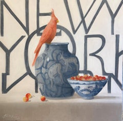 The Antelope and the Cockatiel by Ginny Williams Still Life Oil Paintig, Bird