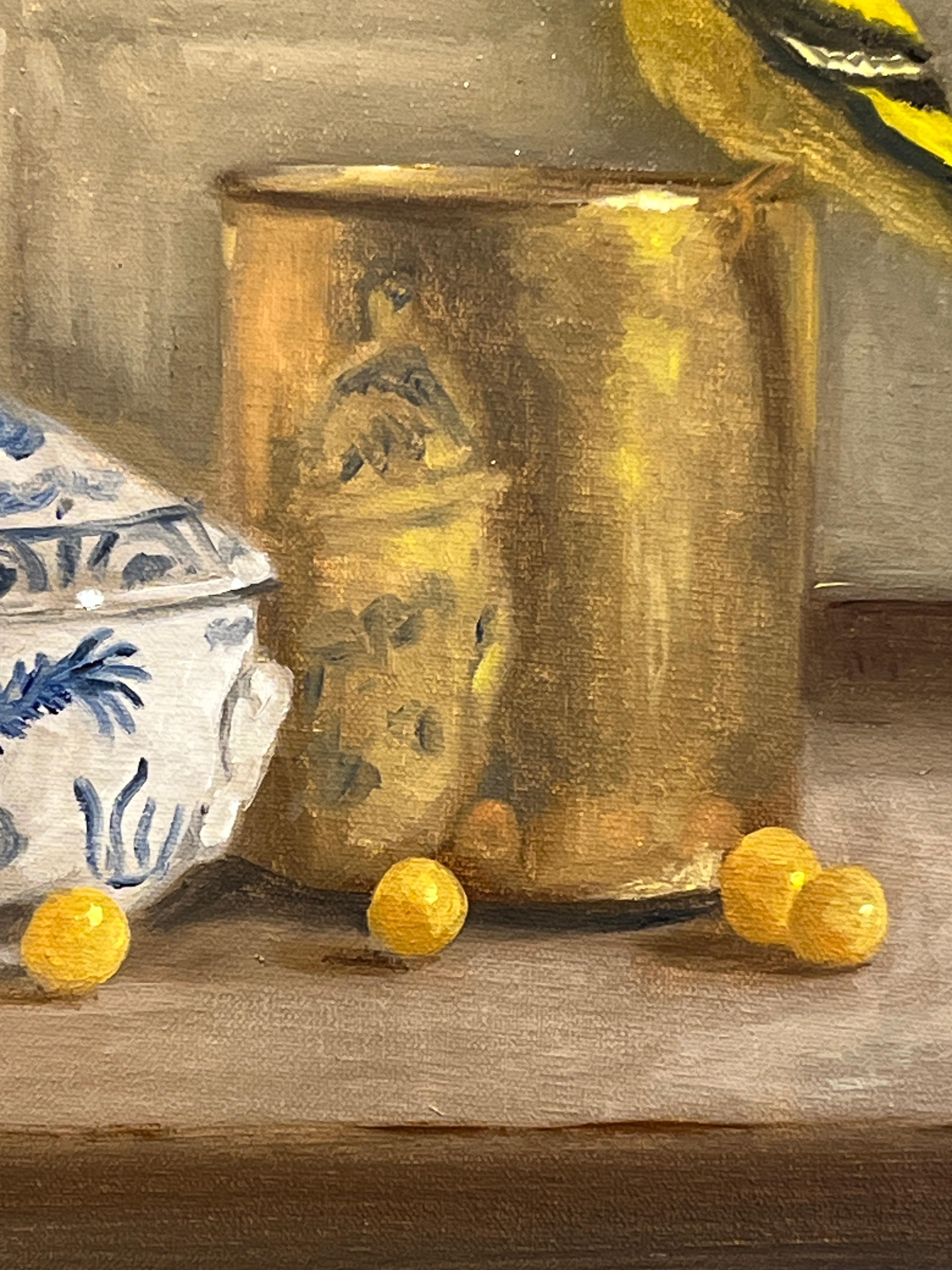 Still Life with Goldberries - American Realist Painting by Ginny Williams