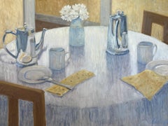 Nature morte encadrée The Breakfast Table de Ginny Williams, huile sur toile