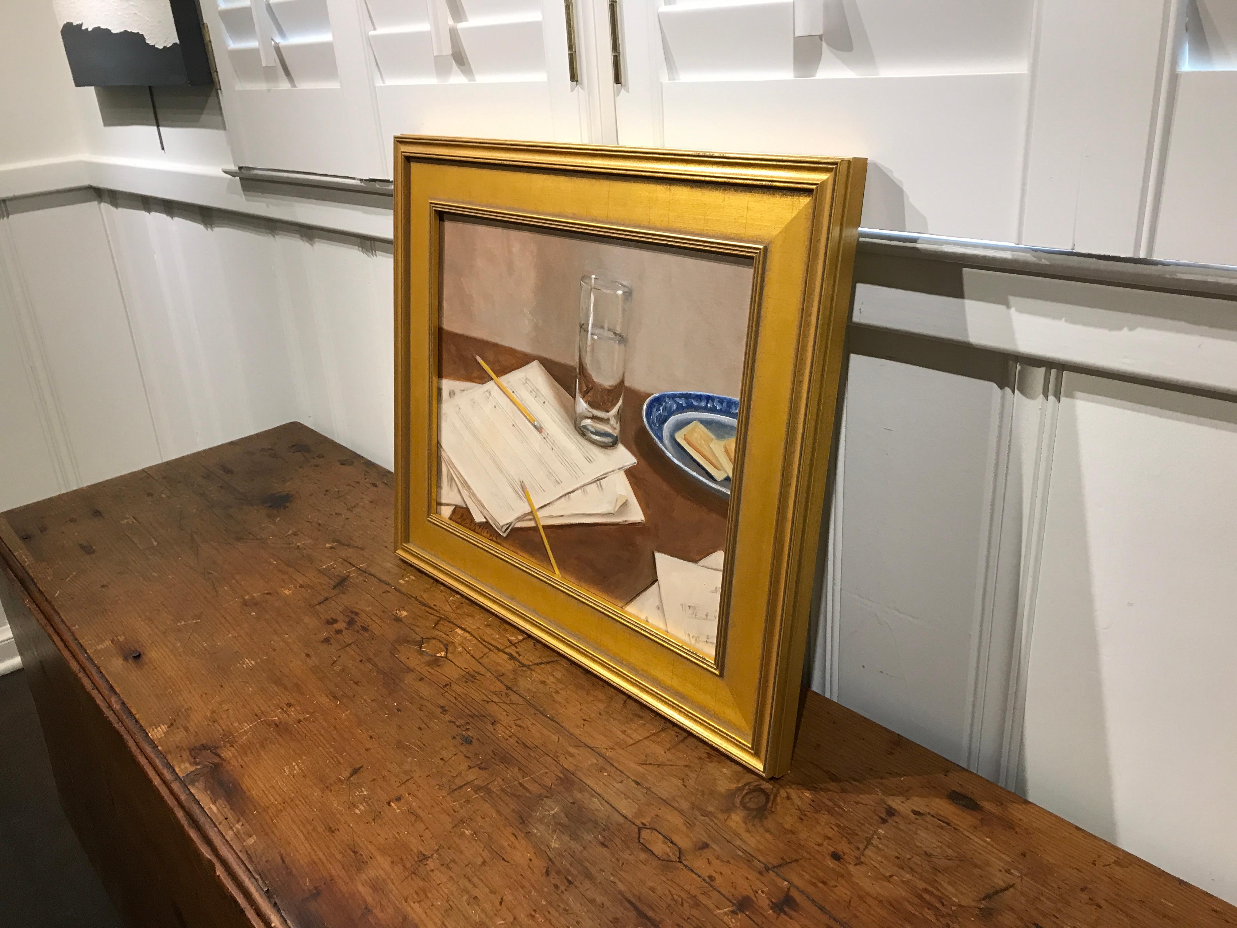 The Composer by Ginny Williams, Small Framed Oil on Linen Realist Painting 2