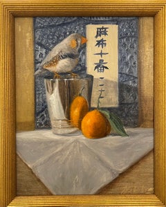 The Emperor by Ginny Williams Framed Still Life with Bird Oil on Canvas