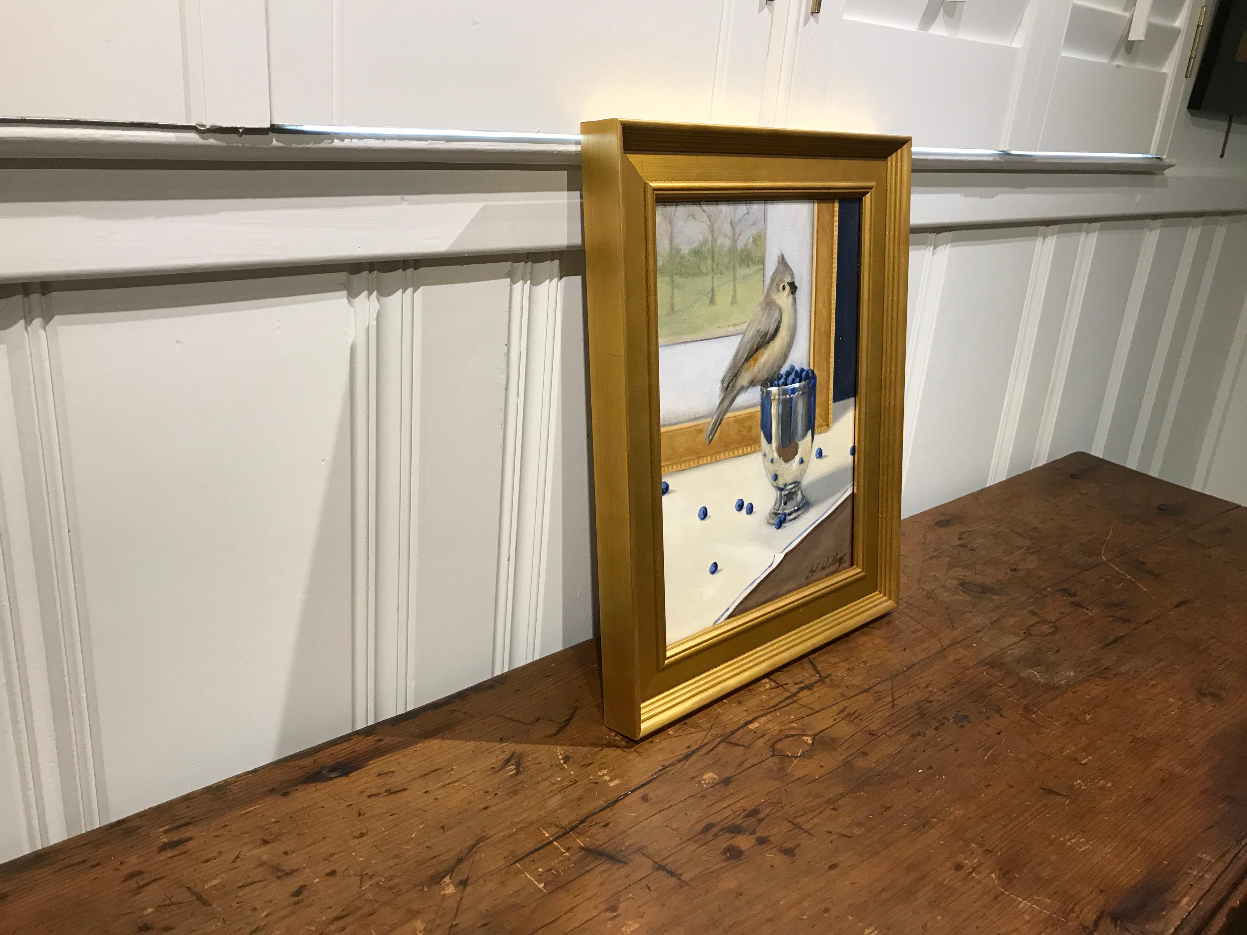 The Intruder by Ginny Williams, Small Framed Realist Oil on Linen Bird Painting 6