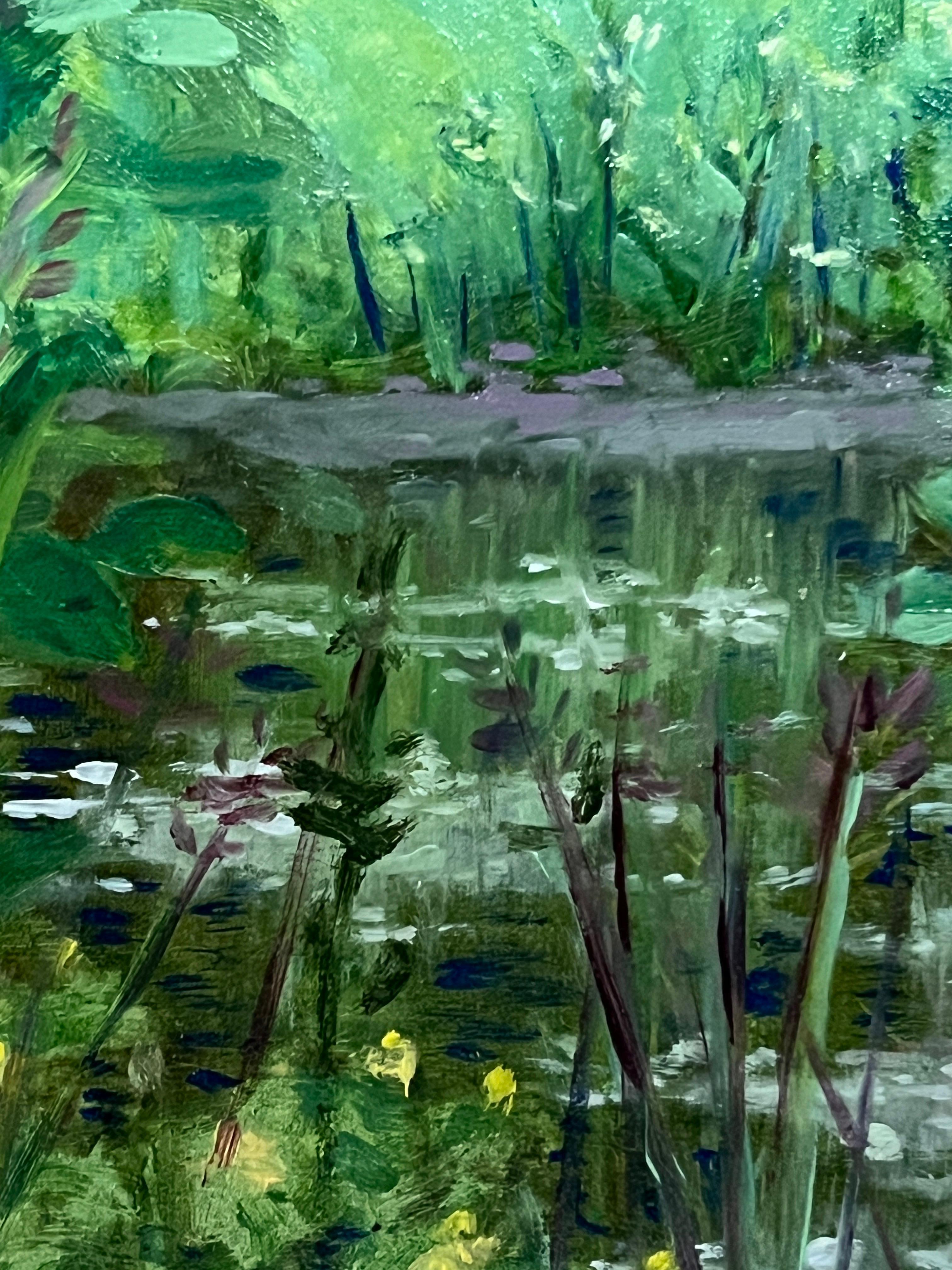 Dove abbiamo nuotato in estate - Landscape Painting Grigio di Ginny Williams