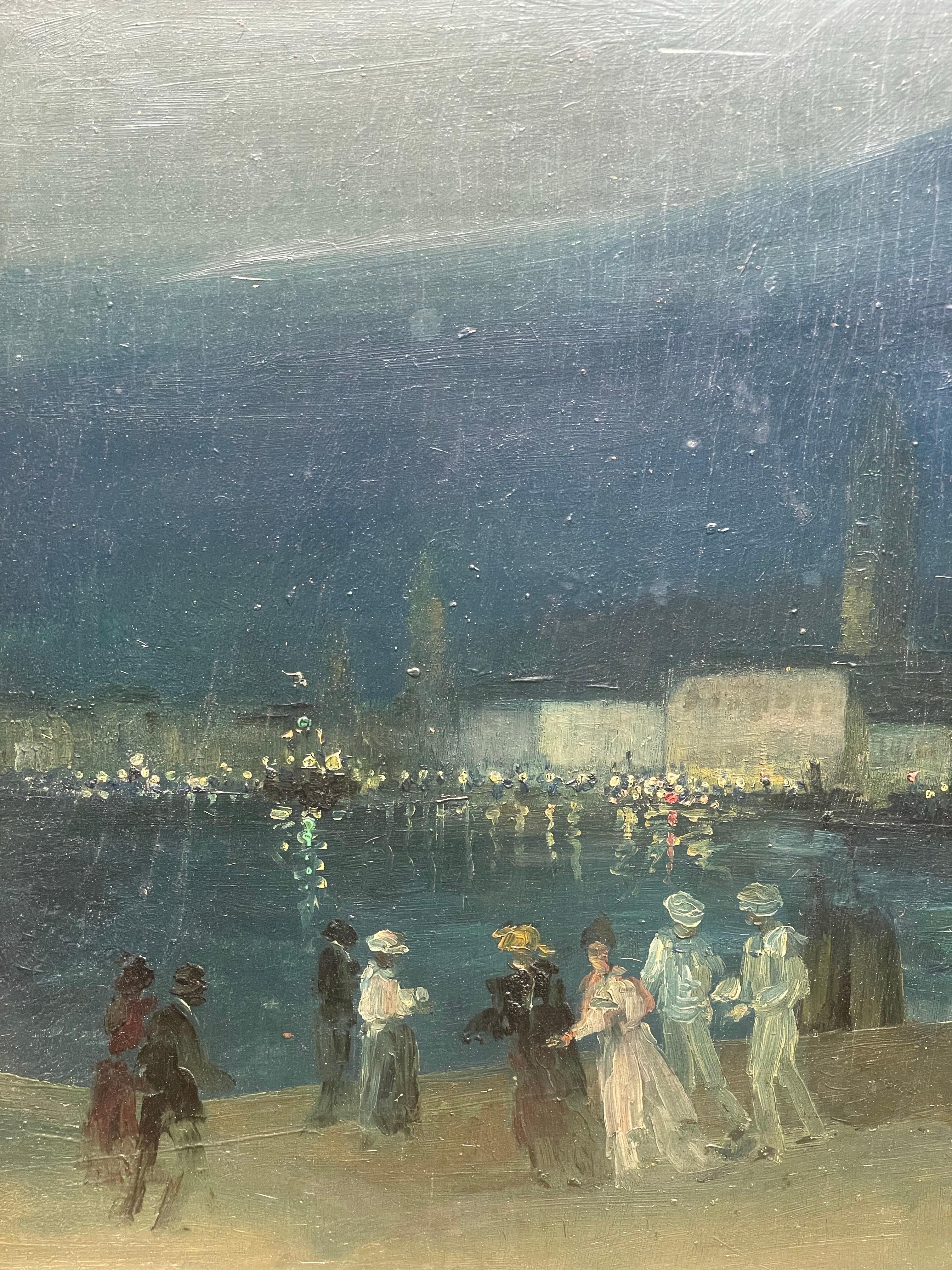 Nocturne, Venice, 1924 – Gino Albieri (1881–1949)

Gino Albieri (Cavarzere, near Venice, 1881 – Rome, 1949) was an Italian painter with a distinctive international career. Trained at the Academy of Fine Arts in Venice, he spent approximately eight