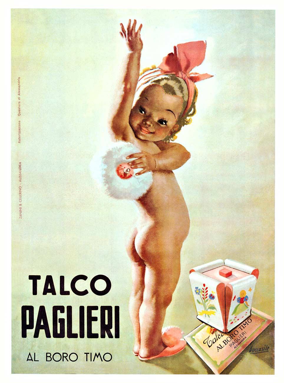 Talco Paglieri original - al Boro Timo, poste moderno italiano vintage de mediados de siglo