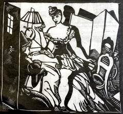 The Abode, 1932 Italian Woodcut Print