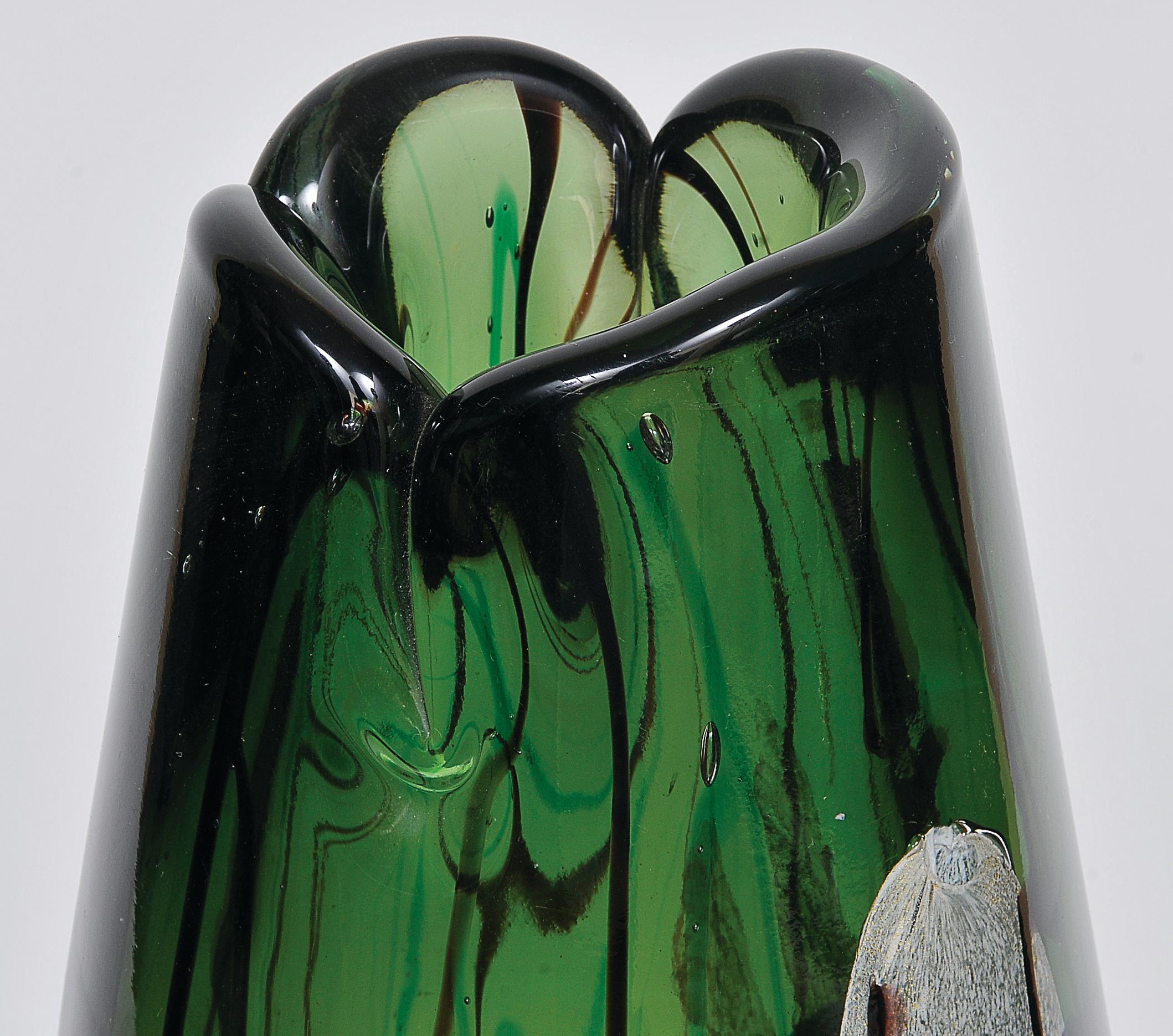 Gino Cenedese, Muranoglasvase mit mehrfarbigen Meeresmotiven, 1950 im Angebot 1