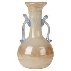 Gino Cenedese Attributed Murano Scavo Twin Handled Art Glass Vase