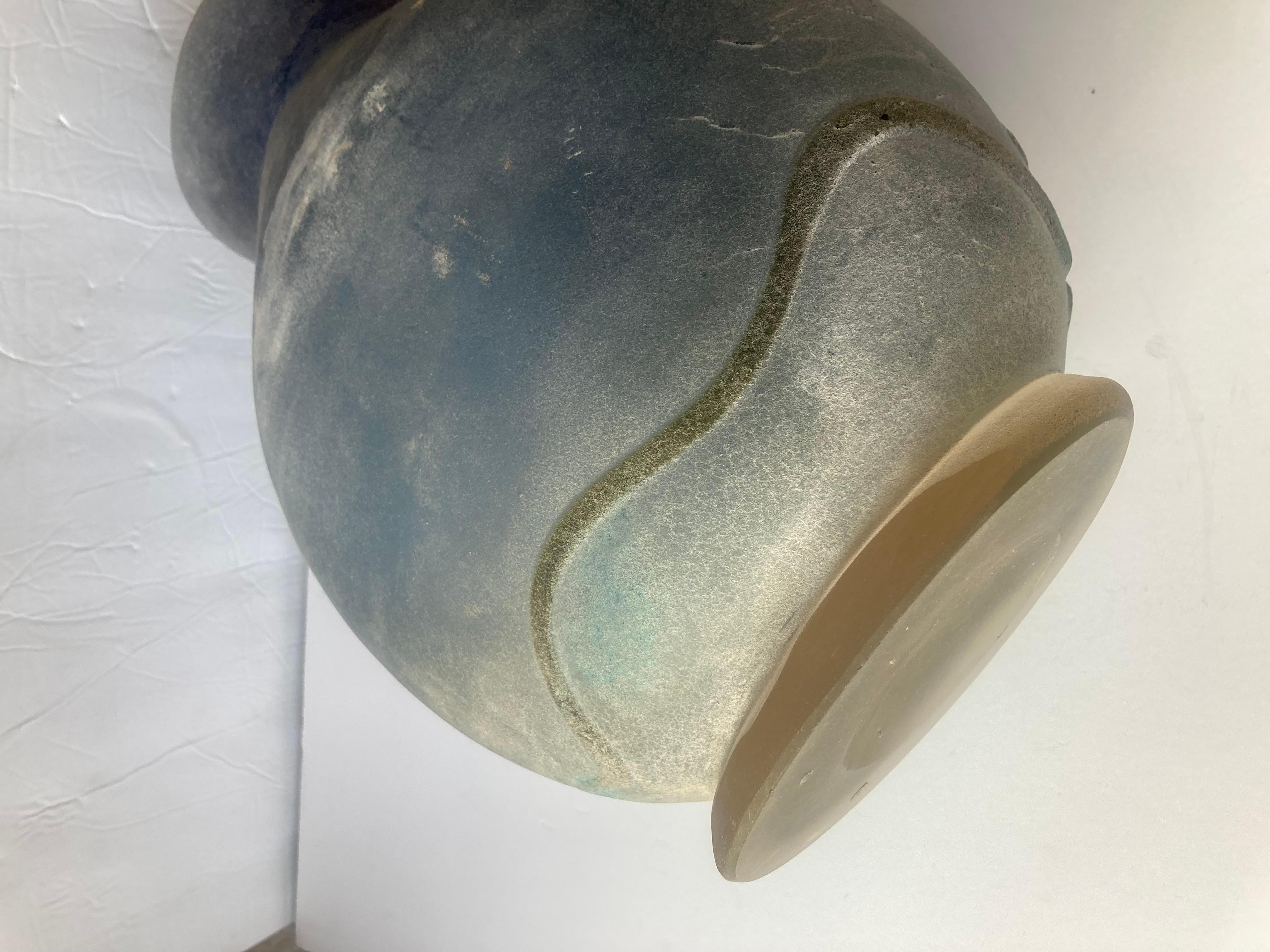 20th Century Gino Cenedese, Important Scavo Work Murano Glass Vase, Martinuzzi Style  For Sale
