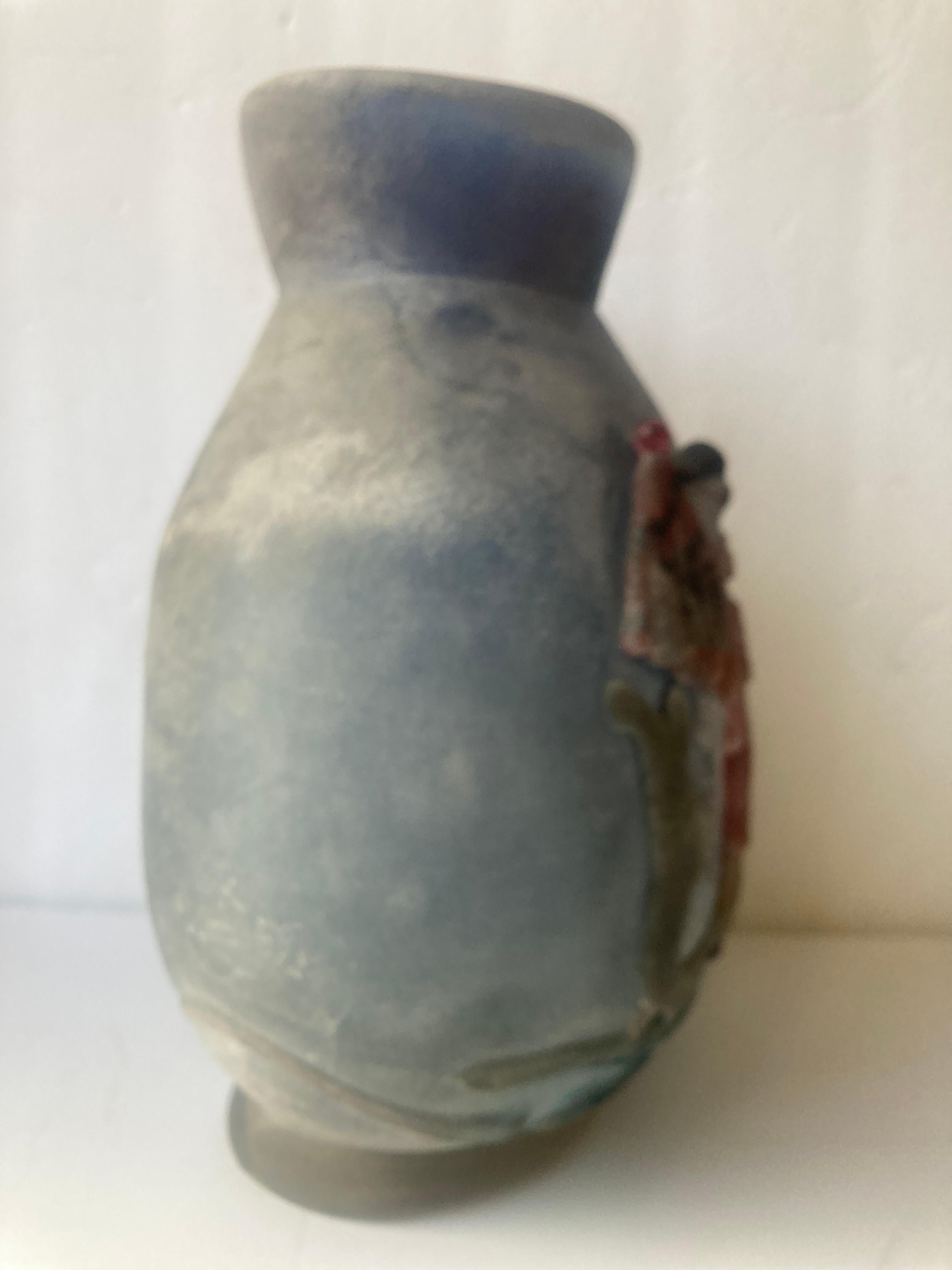 Gino Cenedese, Important Scavo Work Murano Glass Vase, Martinuzzi Style  For Sale 1