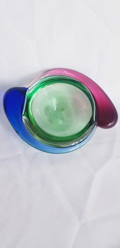 Gino Cenedese Murano Glass Somerso Large Geode