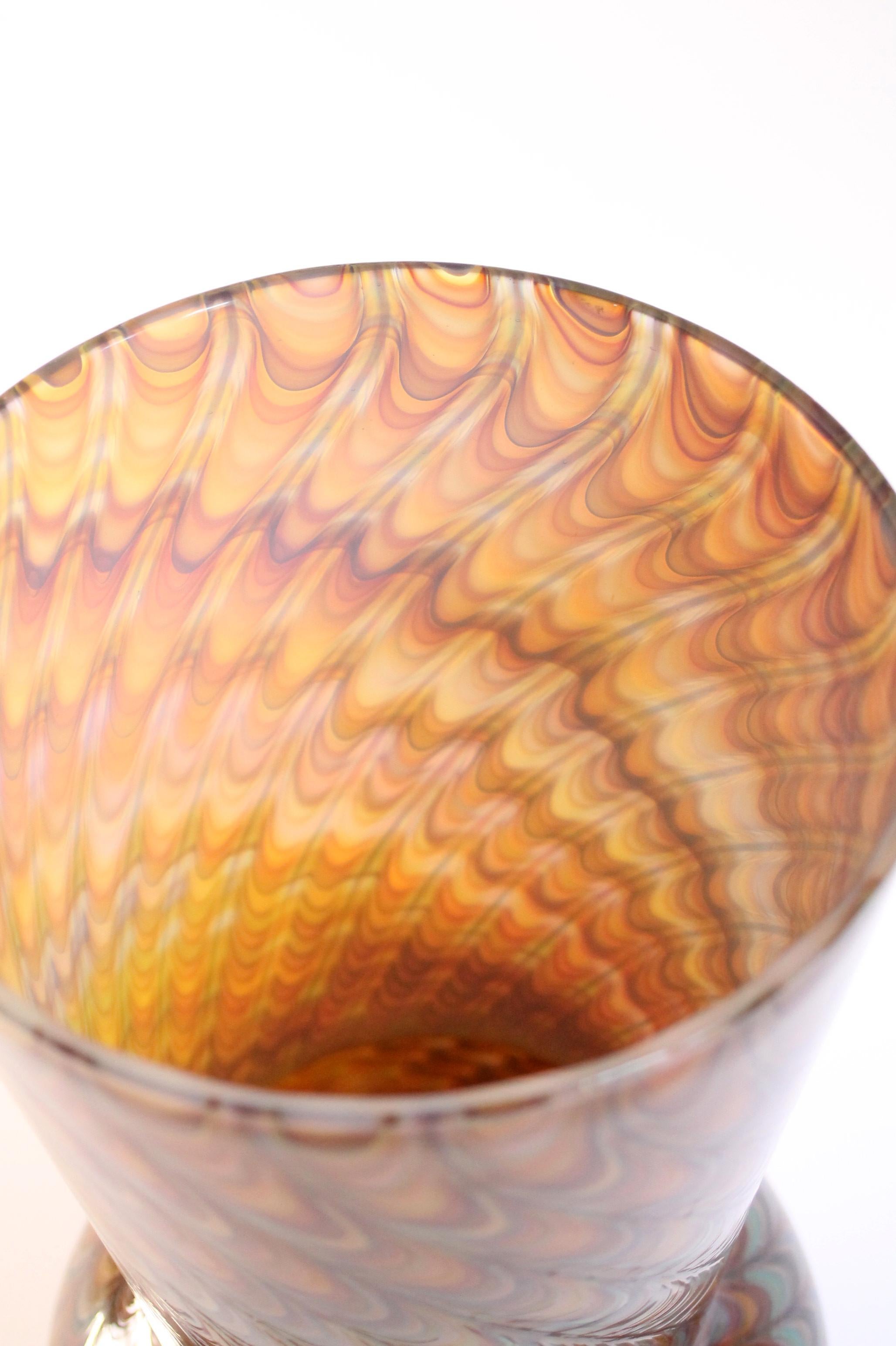 Gino CENEDESE /// Vase en verre de Murano « Paon » rare (30h x 16d cm) Étonnant, NOS ! en vente 5