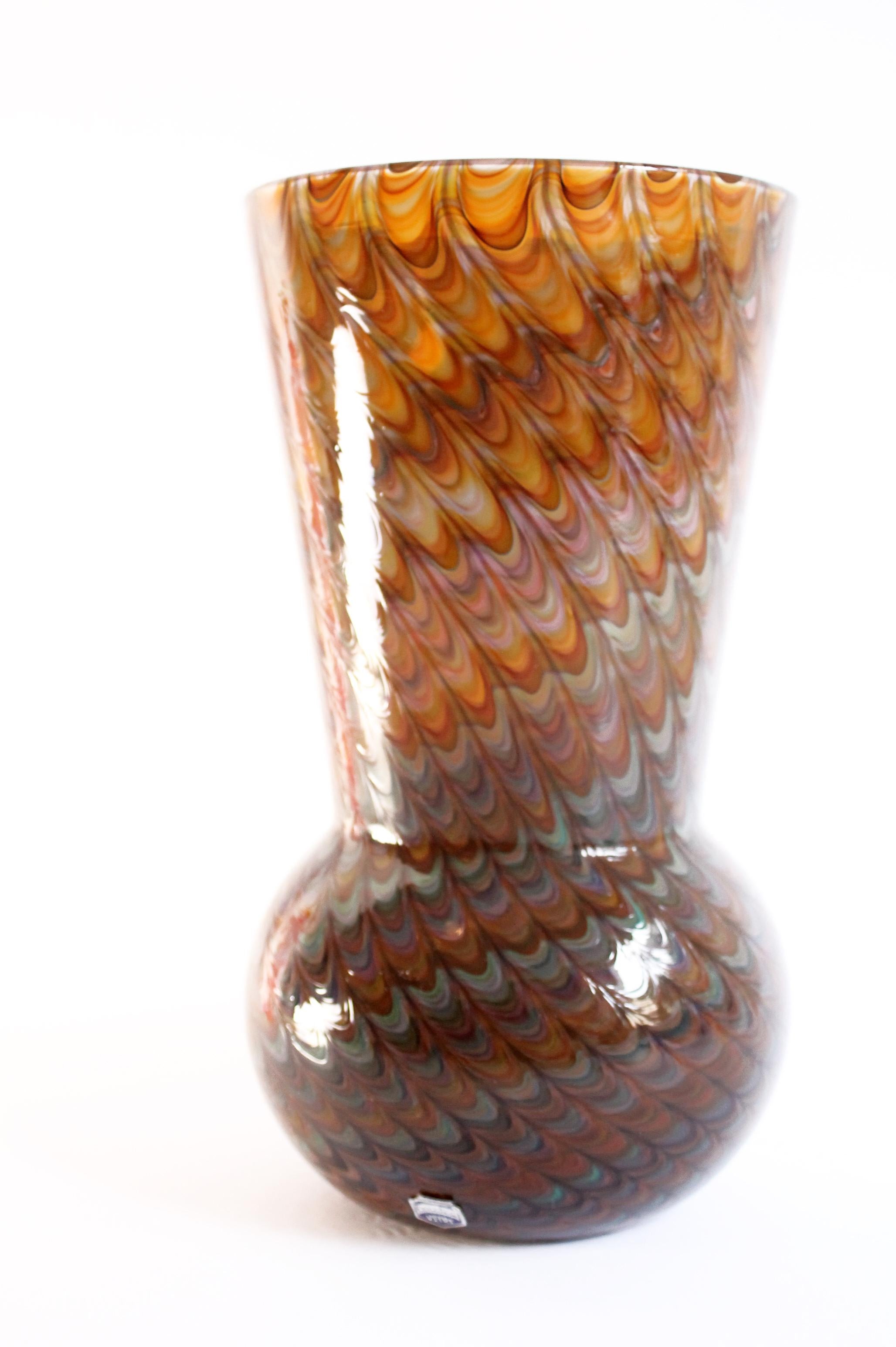 Gino CENEDESE /// Vase en verre de Murano « Paon » rare (30h x 16d cm) Étonnant, NOS ! en vente 6