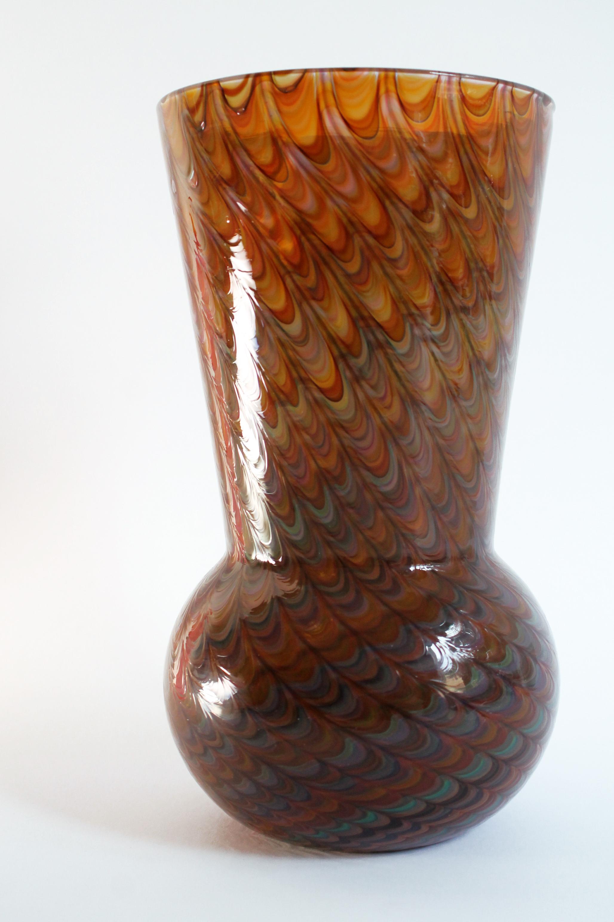 Gino CENEDESE /// Vase en verre de Murano « Paon » rare (30h x 16d cm) Étonnant, NOS ! en vente 8