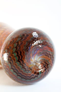 Gino Cenedese /// Rare "Peacock" Murano Glass Vase Stunning, Nos!