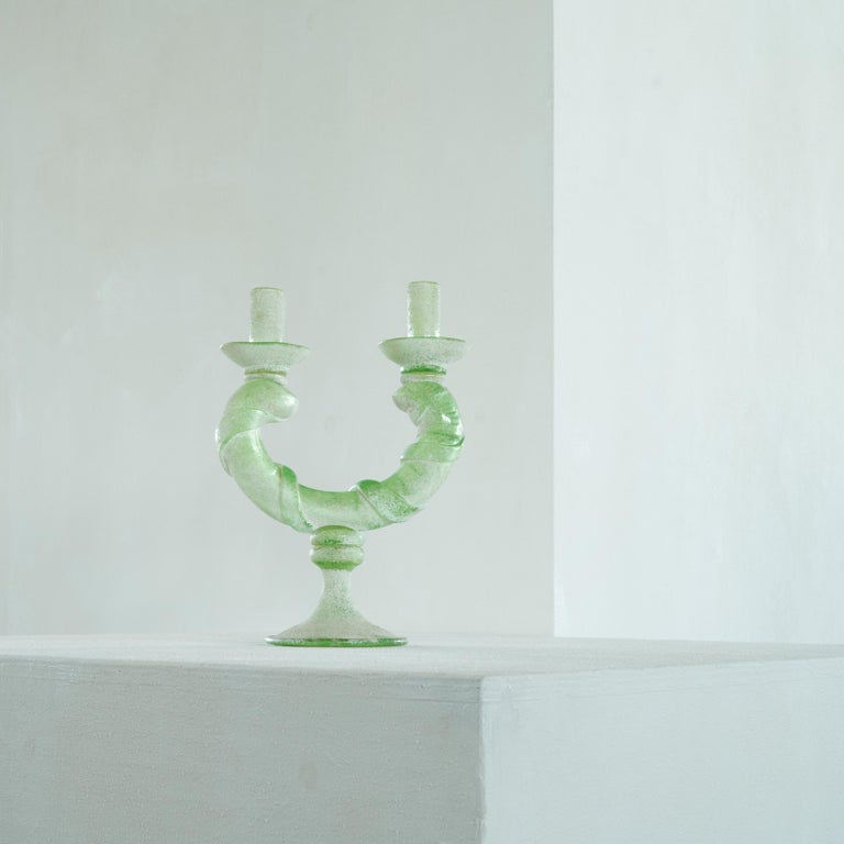 Gino Cenedese 'Scavo' Candle Holder, Italy, mid 20th century.

This is a special and large candle holder made by the Murano firm of Gino Cenedese in the middle of the 20th century. A beautiful example of modern glass blowing techniques in