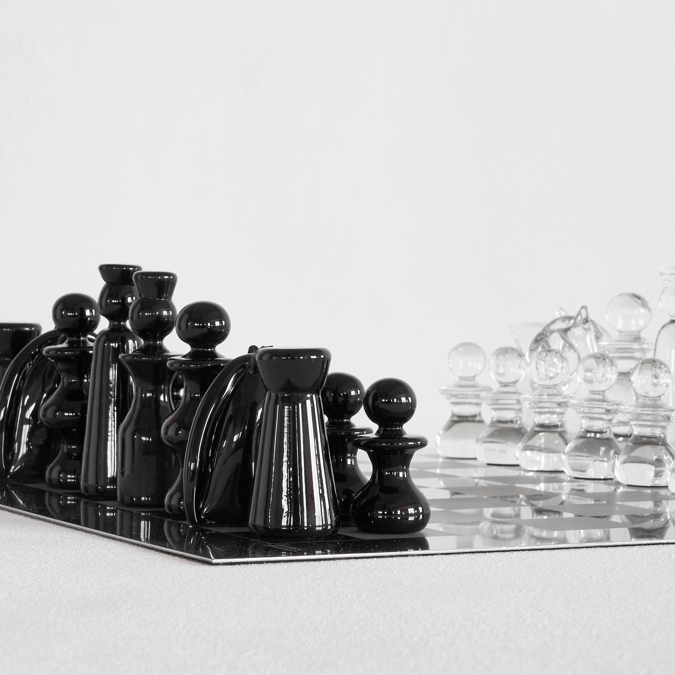 Gino Cenedese Ultra Seltenes Murano Glas Schachspiel 1960er Jahre im Angebot 6