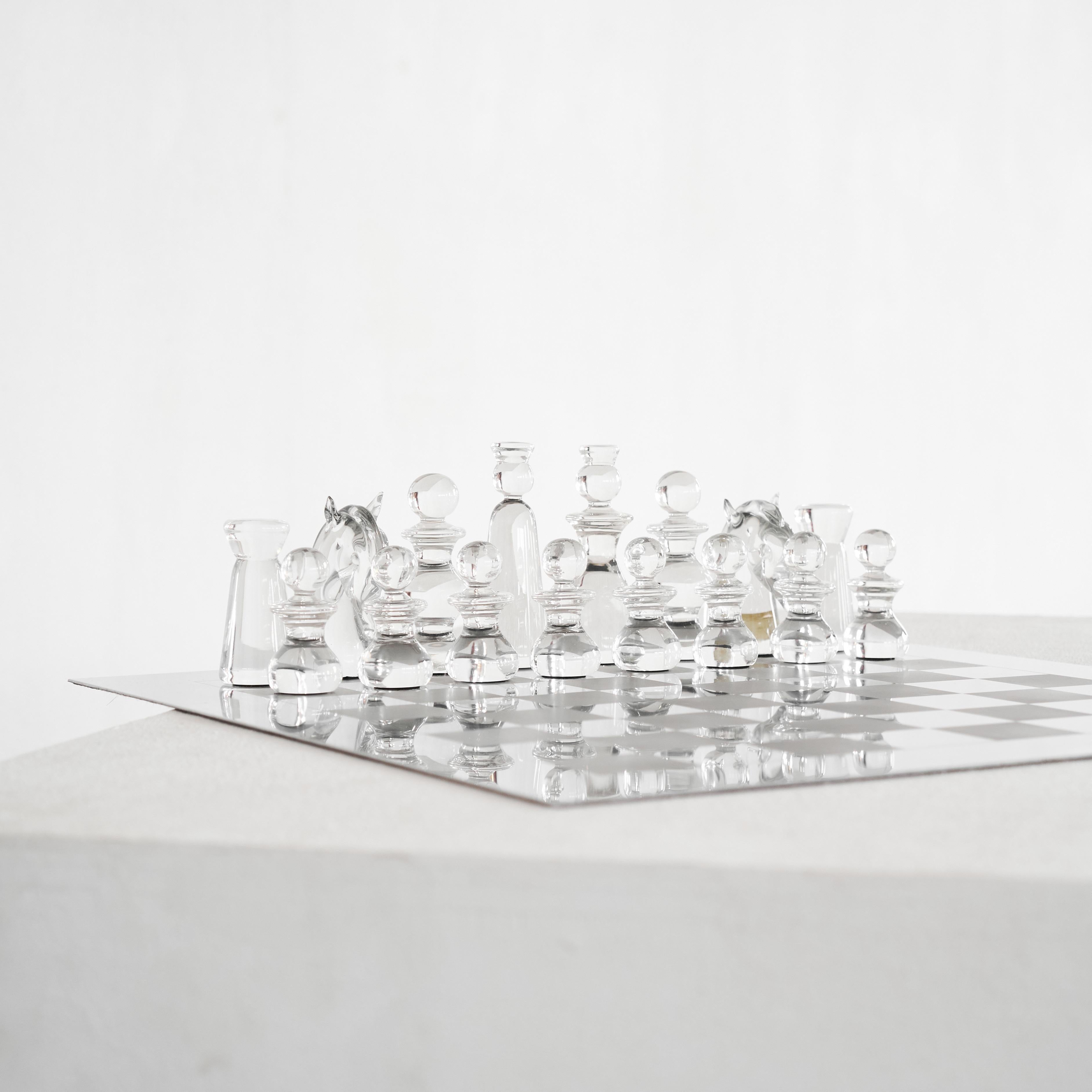 Gino Cenedese Ultra Seltenes Murano Glas Schachspiel 1960er Jahre im Angebot 9