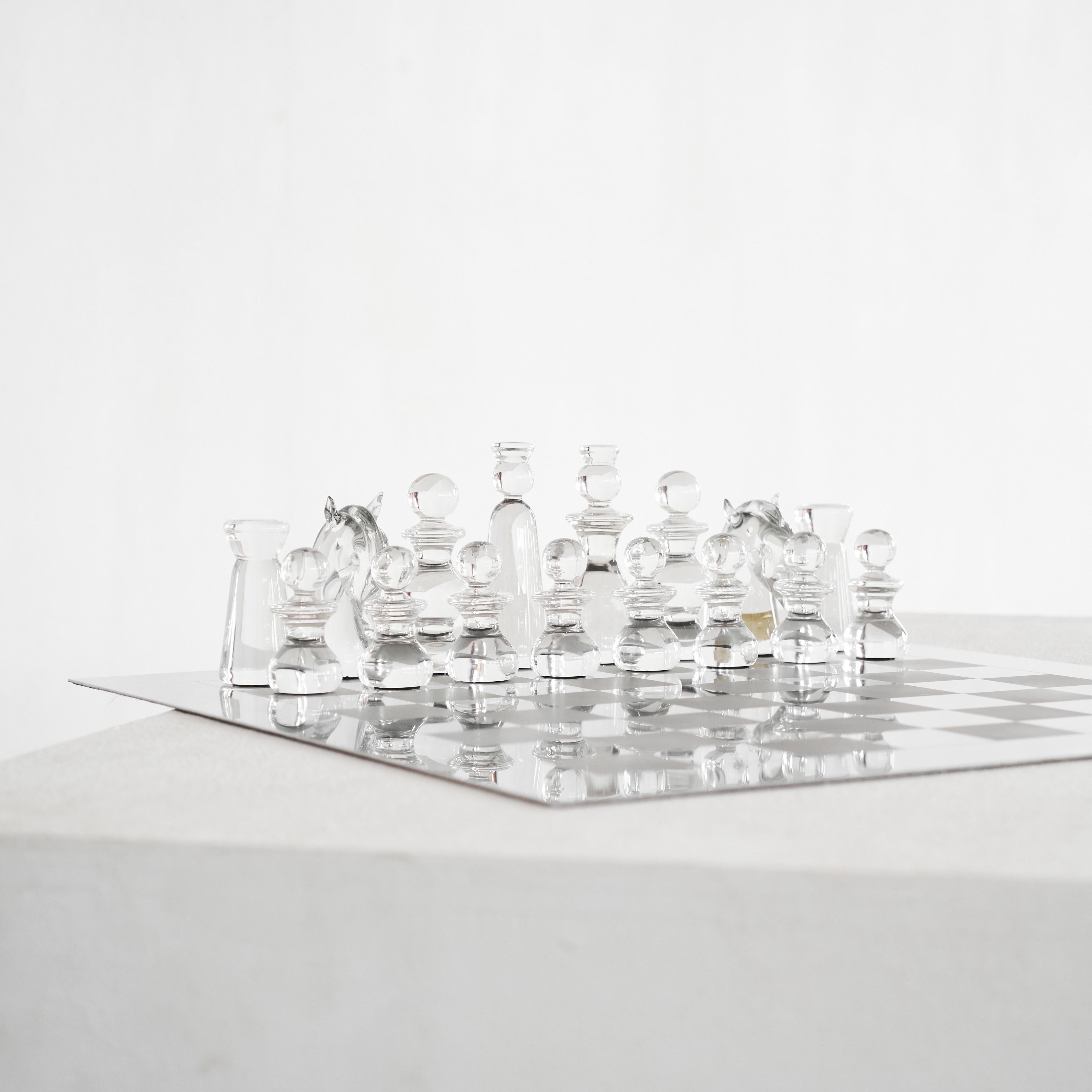 Gino Cenedese Ultra Rare Murano Glass Chess Set 1960s For Sale 9