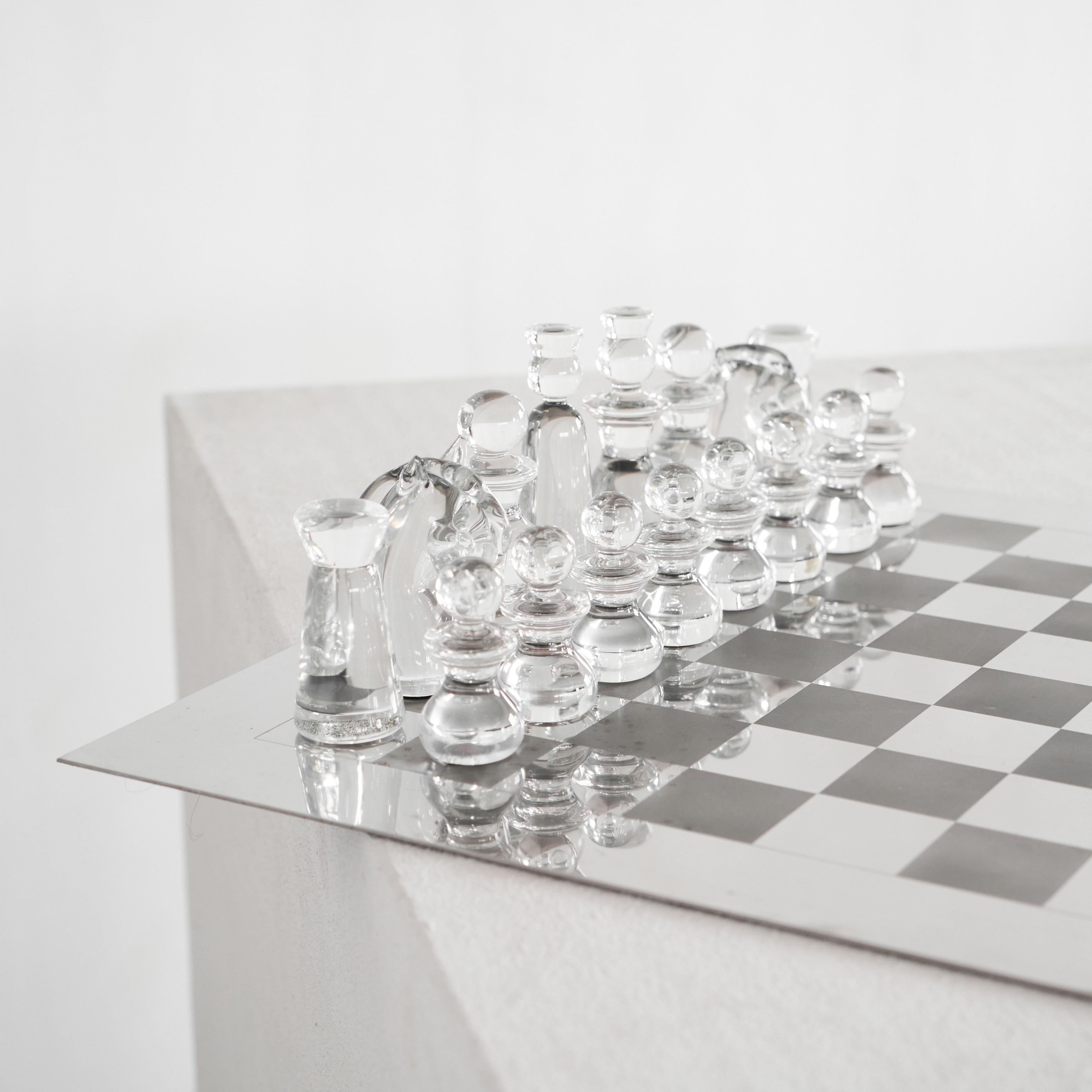 Gino Cenedese Jeu d'échecs en verre de Murano ultra rare années 1960 Bon état - En vente à Tilburg, NL