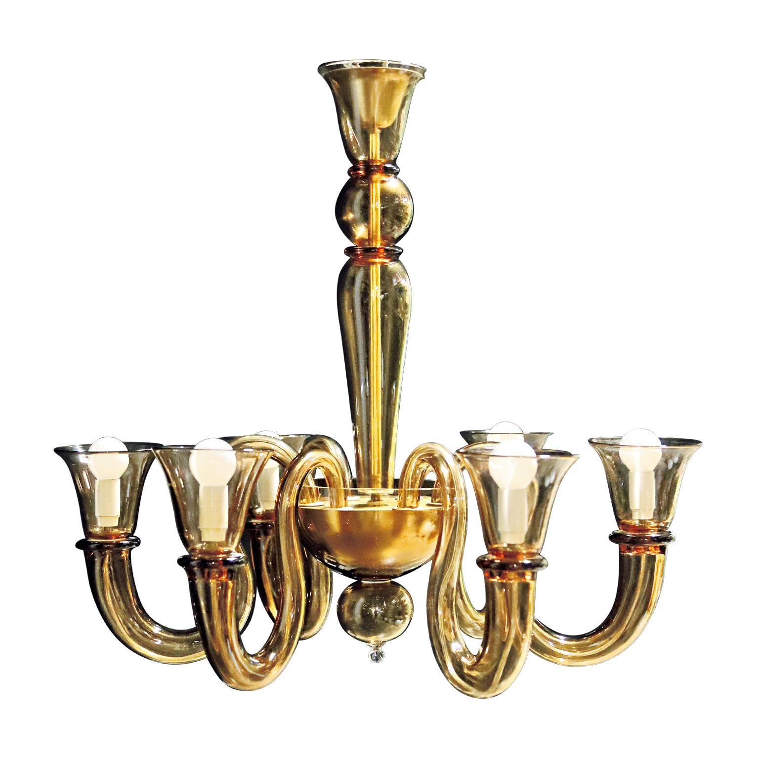 Gino Cenedese Vintage 6 Lights Murano Glass Chandelier For Sale
