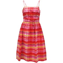 Gino Charles von Malcolm Starr Madras Seersucker Paillettenkleid, 1960er Jahre