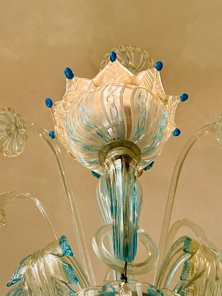 Gino Donna chandelier in Murano glass blue with 