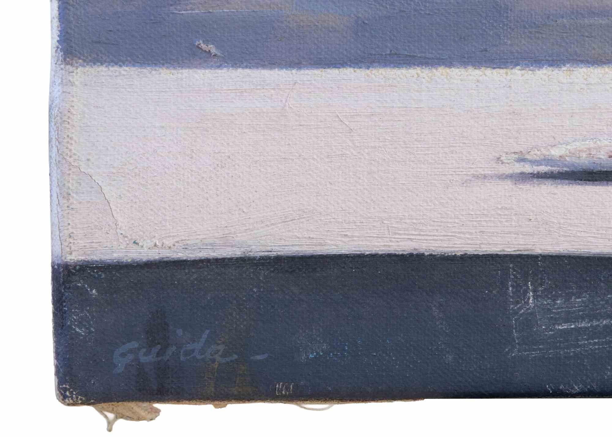 Dawn on the City - Paint by Gino Guida - 1980s For Sale 3