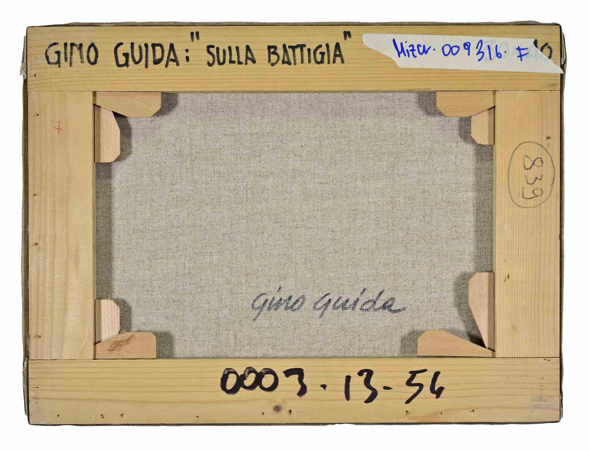 An der Küste - Gemälde von Gino Guida - 1980er Jahre im Angebot 3