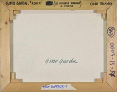 Rocce (La roccia bianca di Ponza) - Dipinto di Gino Guida - Anni '80