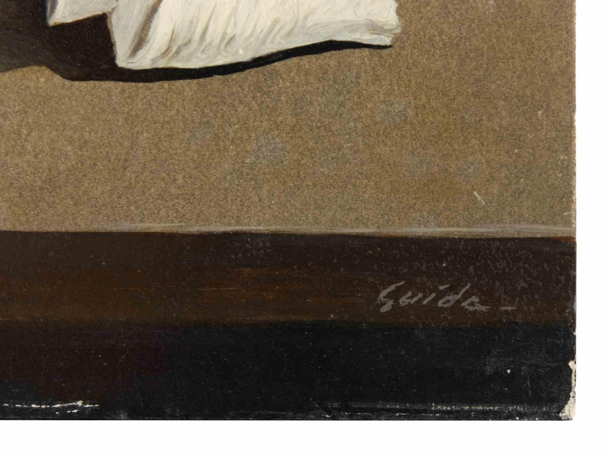 Table with Shells - Paint by Gino Guida - 1980s For Sale 2