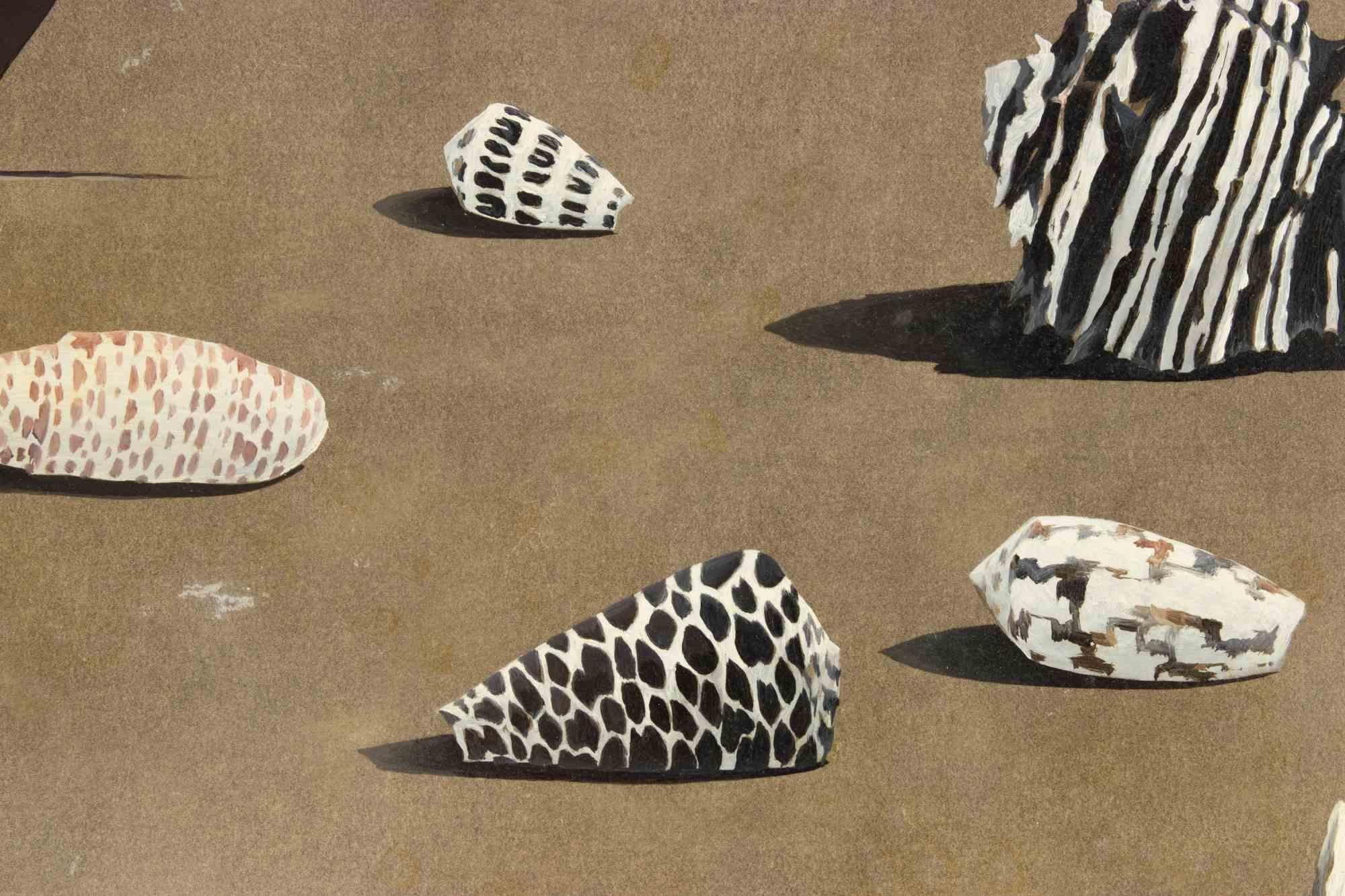 Table with Shells - Paint by Gino Guida - 1980s For Sale 3