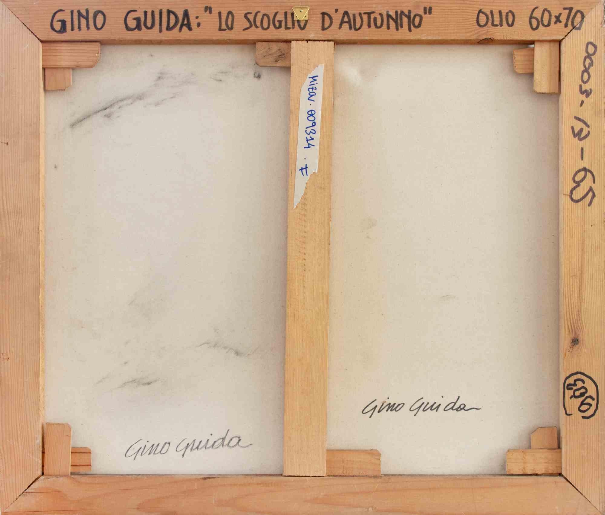 Der Herbstfelsen - Gemälde von Gino Guida - 1980er Jahre im Angebot 5