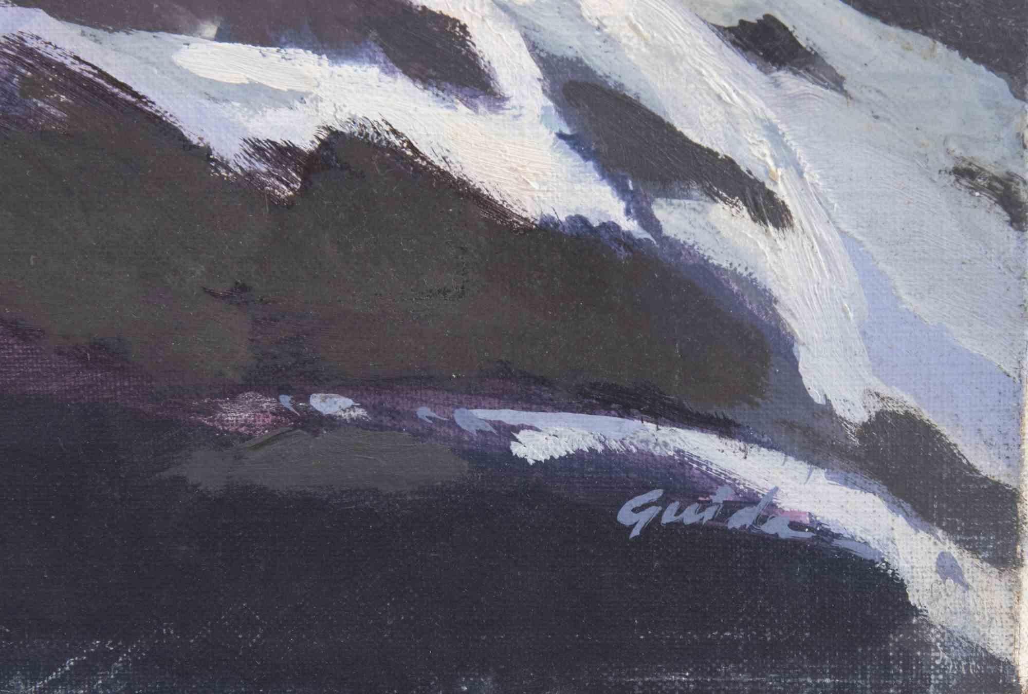 The Baboon (The Rock of Capo d'Orlando) - Paint by Gino Guida - 1980s For Sale 1