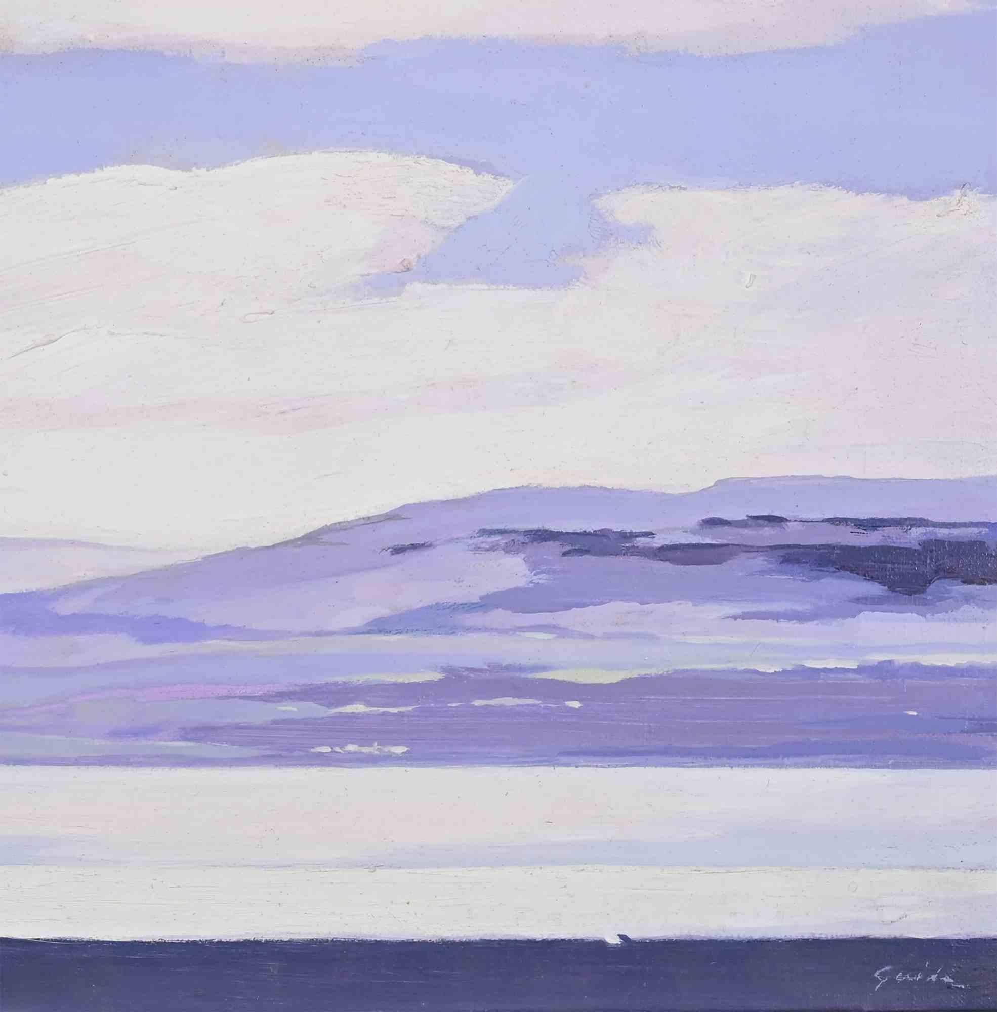 El alba y el lago - Pintura de Gino Guida - Años 80 en venta 1
