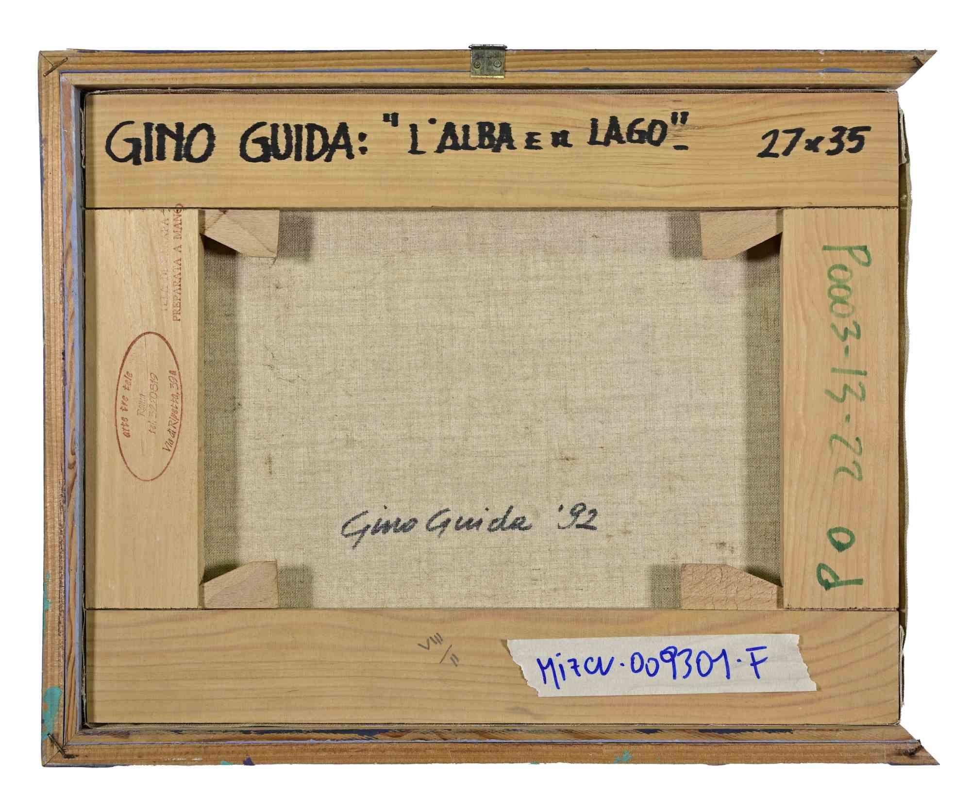 El alba y el lago - Pintura de Gino Guida - Años 80 en venta 2