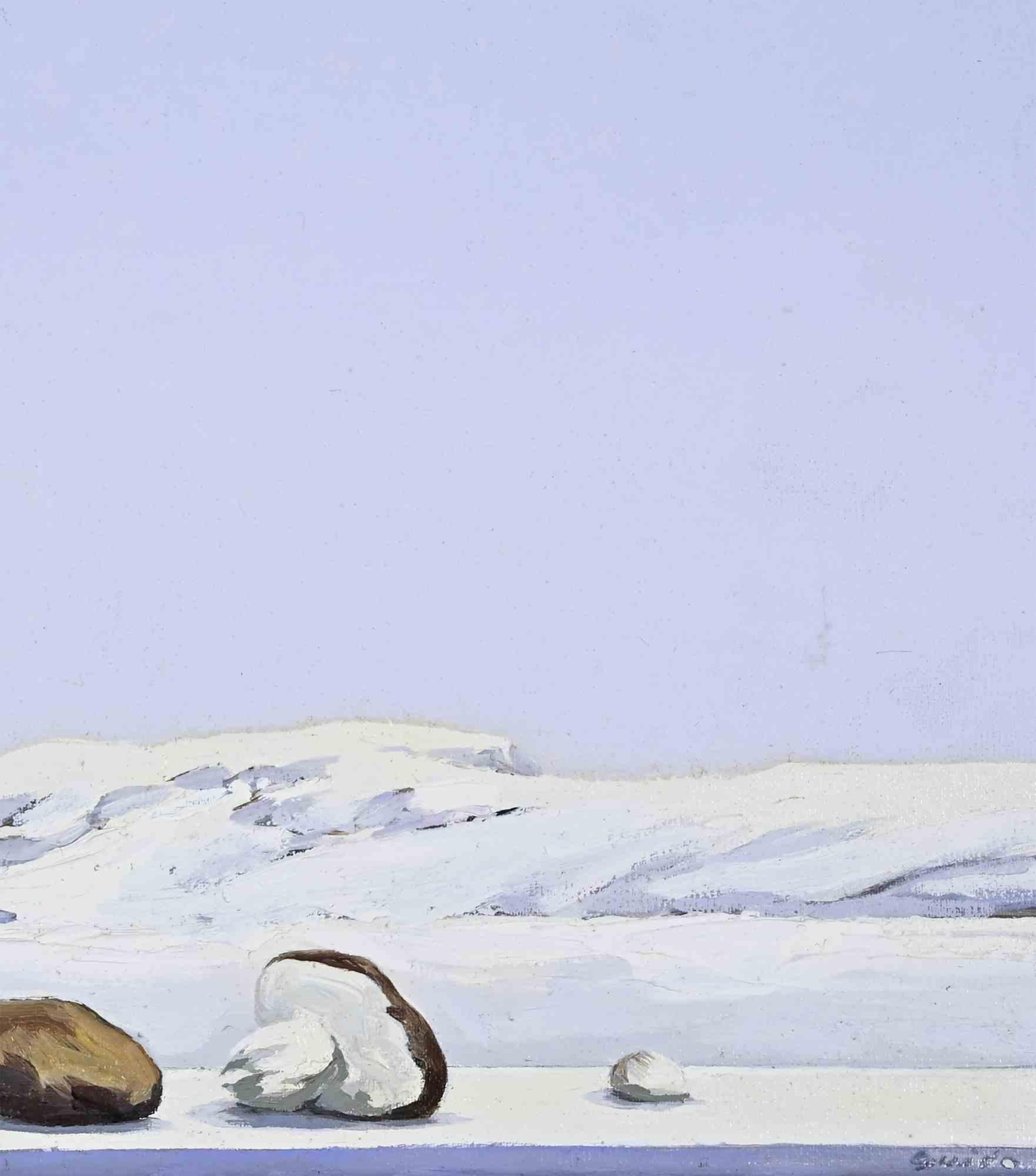 Der erste Schneefall - Gemälde von Gino Guida - 1980er Jahre im Angebot 2