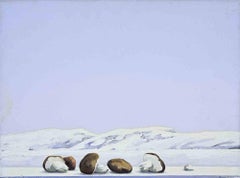La prima nevicata - Dipinto di Gino Guida - Anni '80