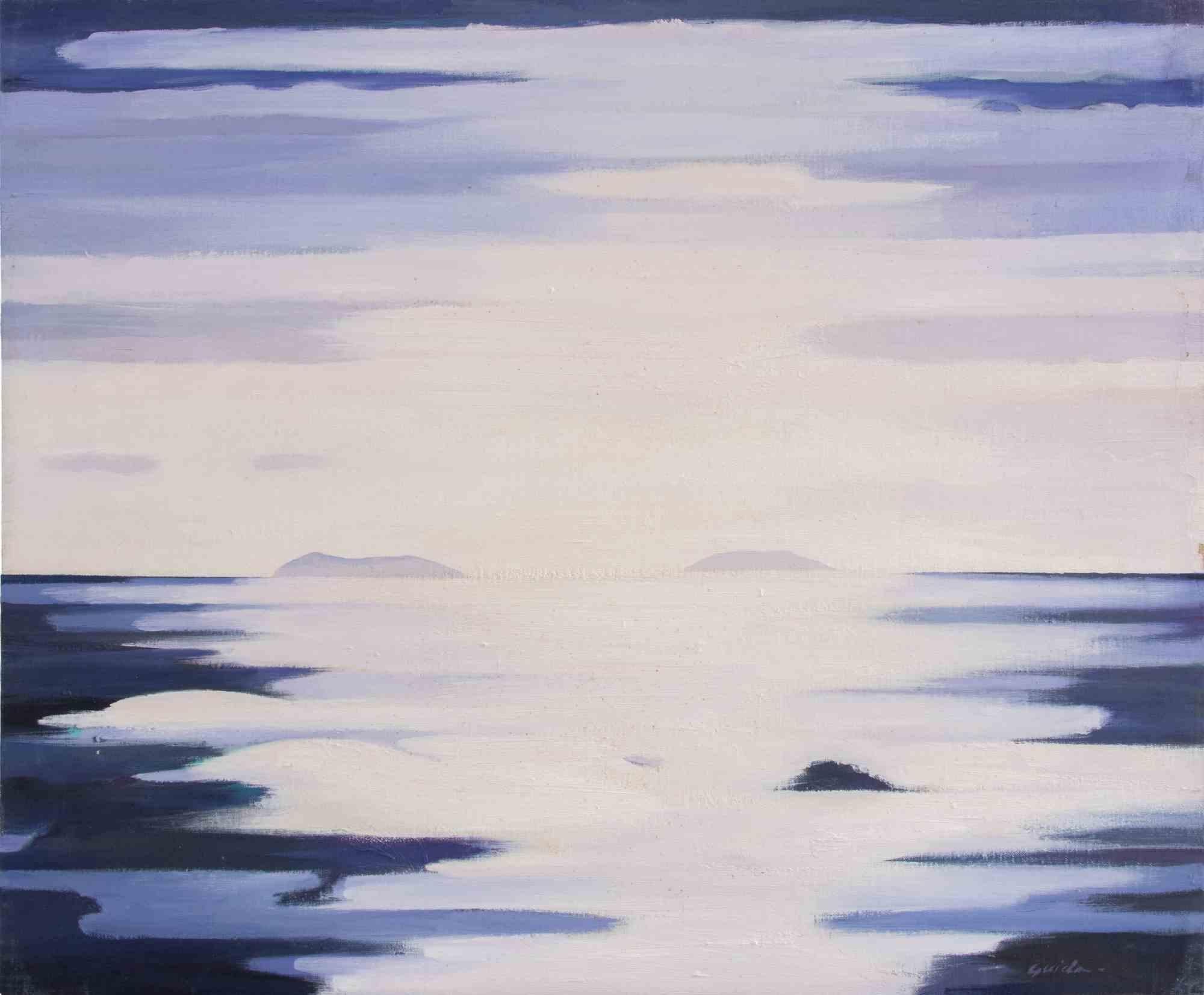 The Islands - Paint by Gino Guida - 1980s For Sale 3