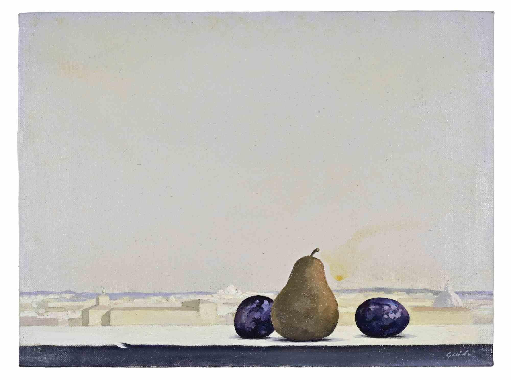 The Kaiser's Pear - Paint by Gino Guida - 1980s For Sale 1