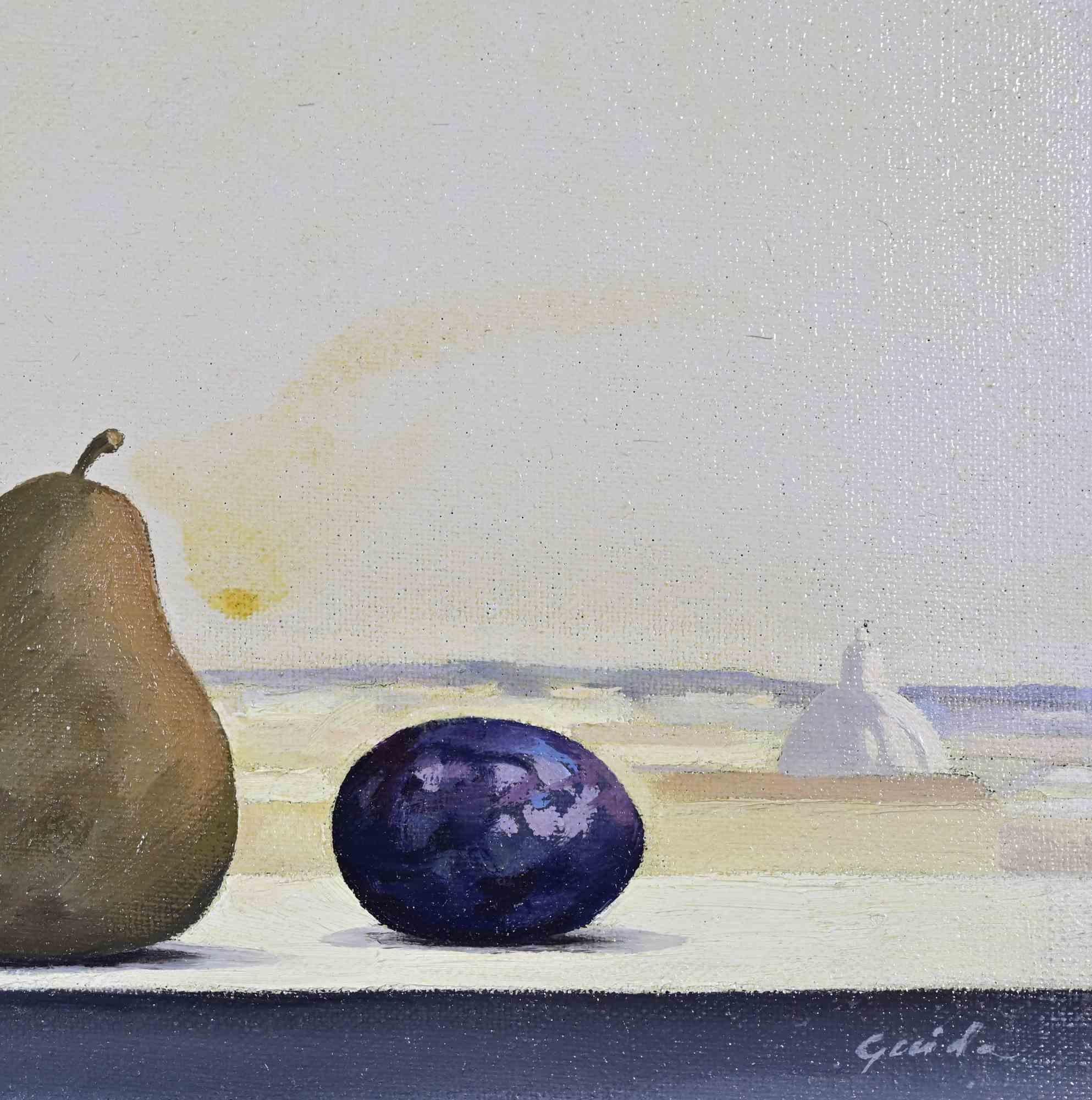 The Kaiser's Pear - Paint by Gino Guida - 1980s For Sale 2