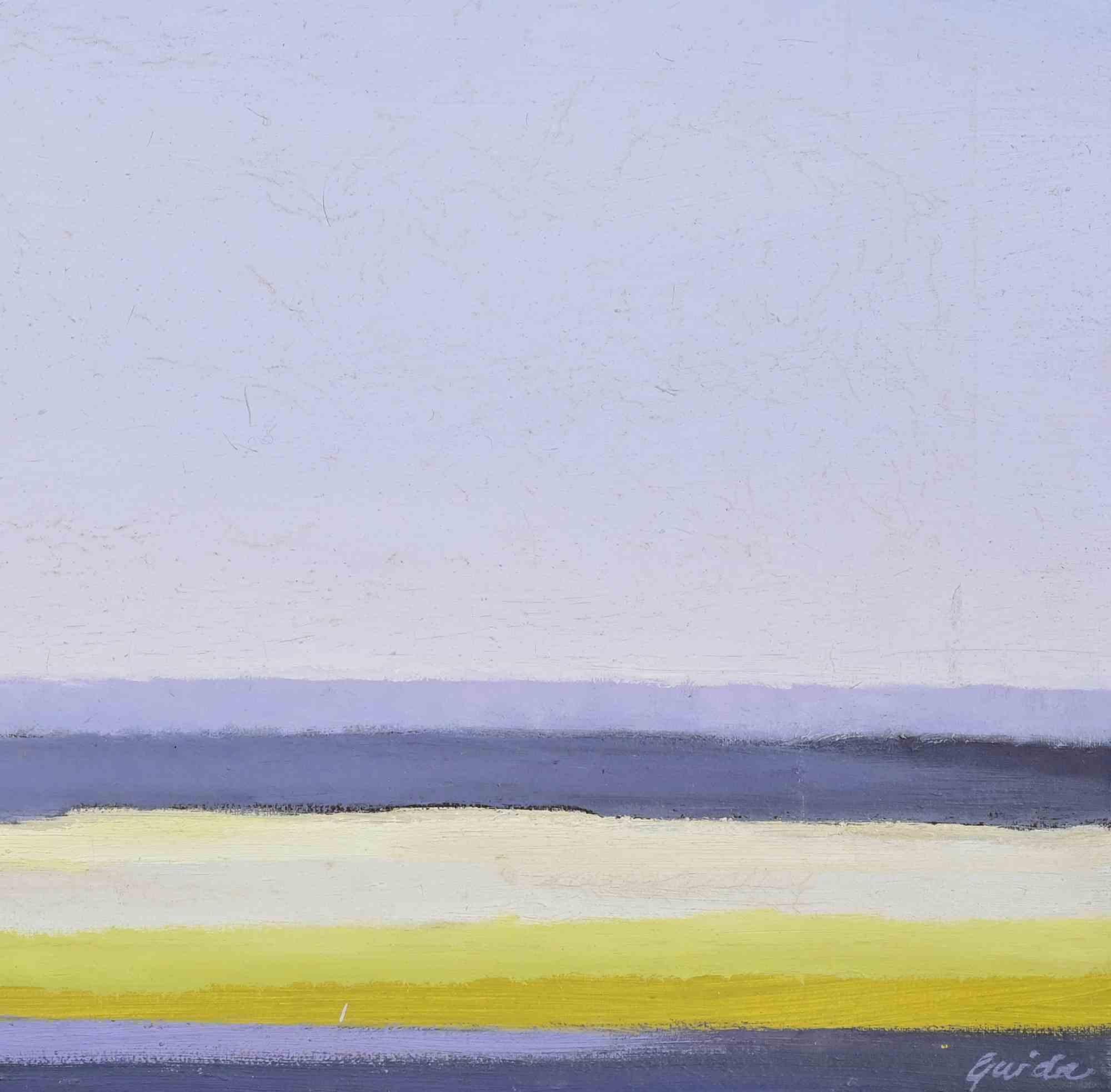 The Yellow Tree - Paint by Gino Guida - 1980s For Sale 1