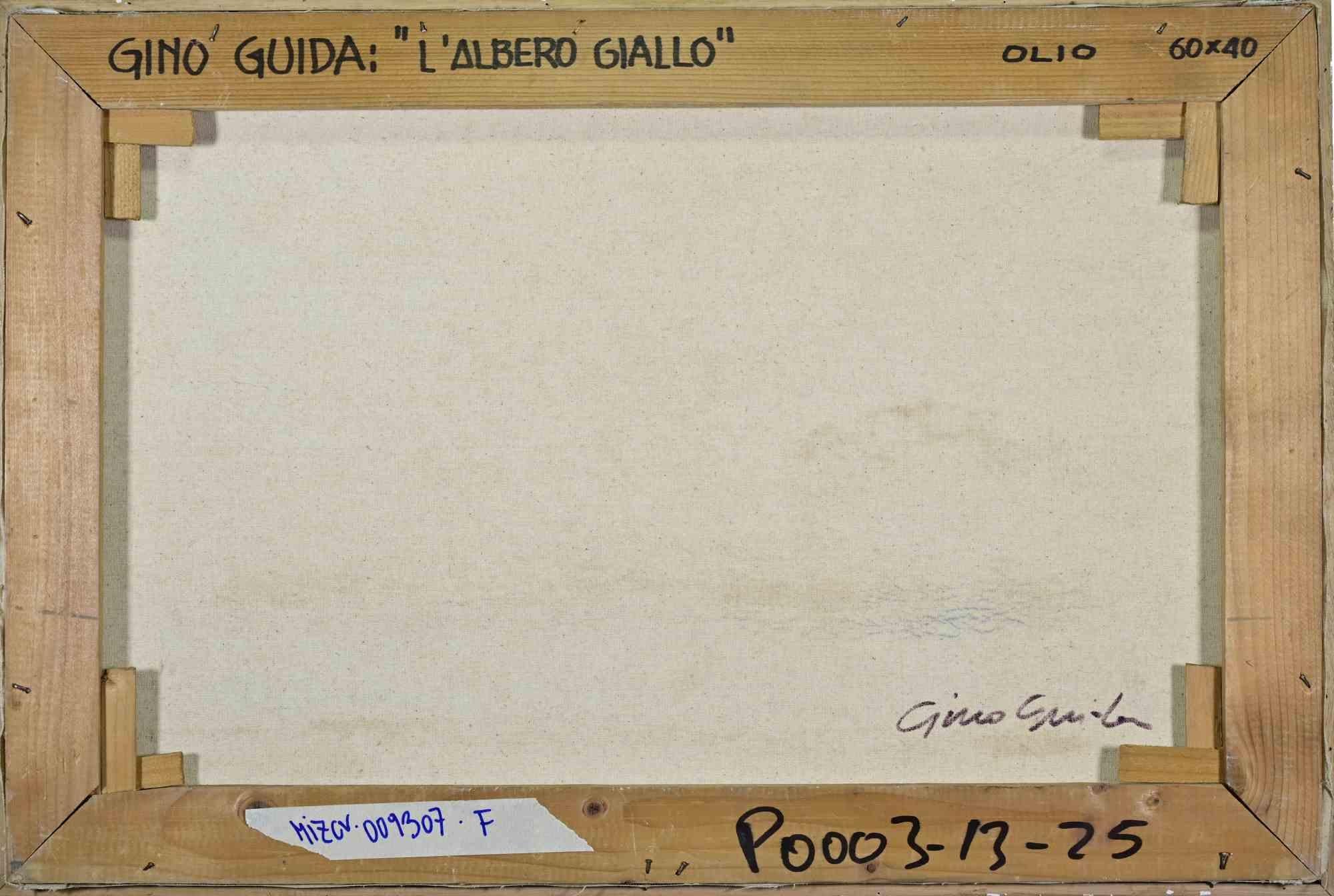 The Yellow Tree - Paint by Gino Guida - 1980s For Sale 2